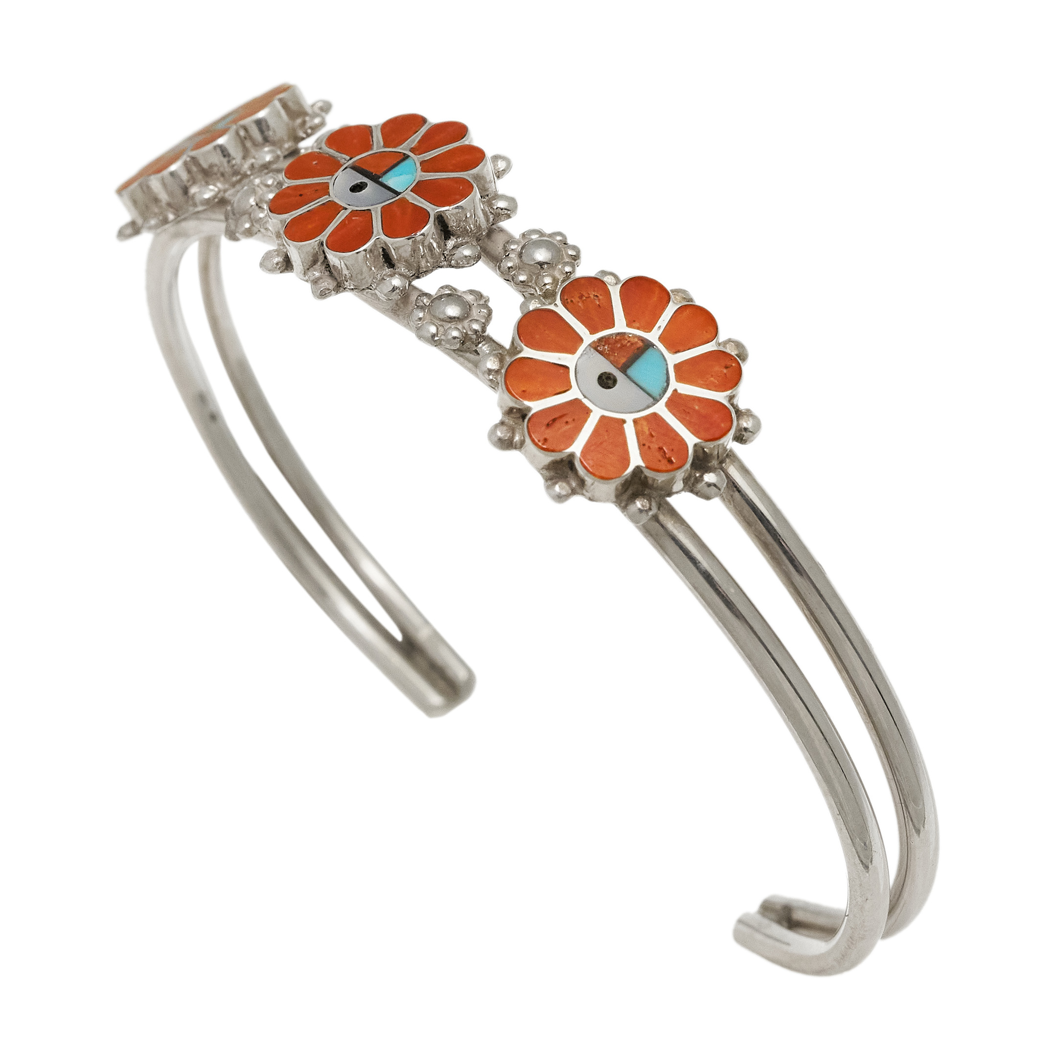 Zuni bracelet with three little Sunfaces BR1017 - Harpo Paris