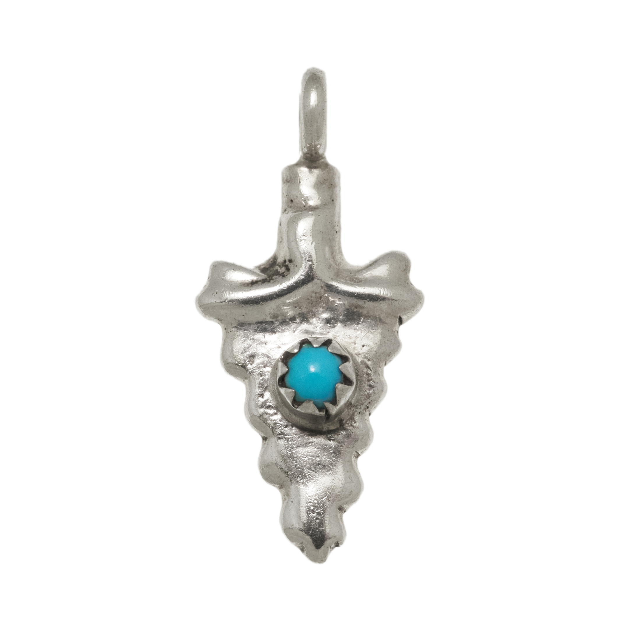 Turquoise and silver pendant PE660 - Harpo Paris