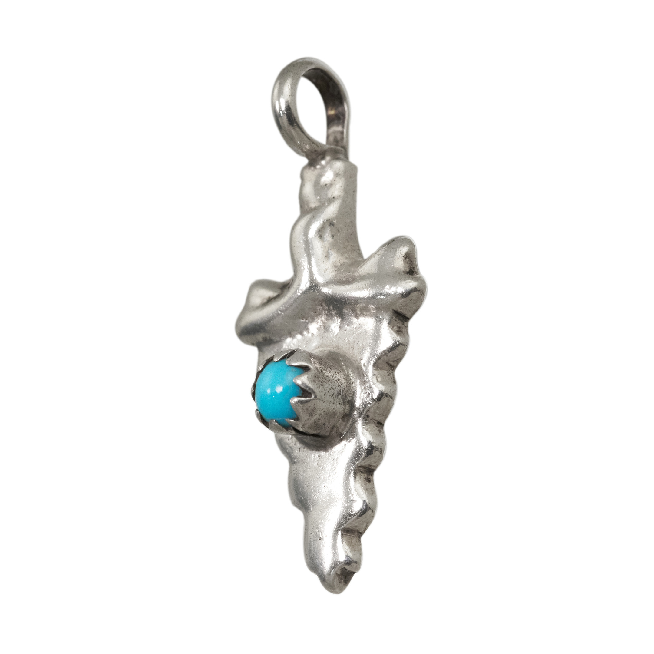 Pendentif flèche en turquoise et argent PE660 - Harpo Paris
