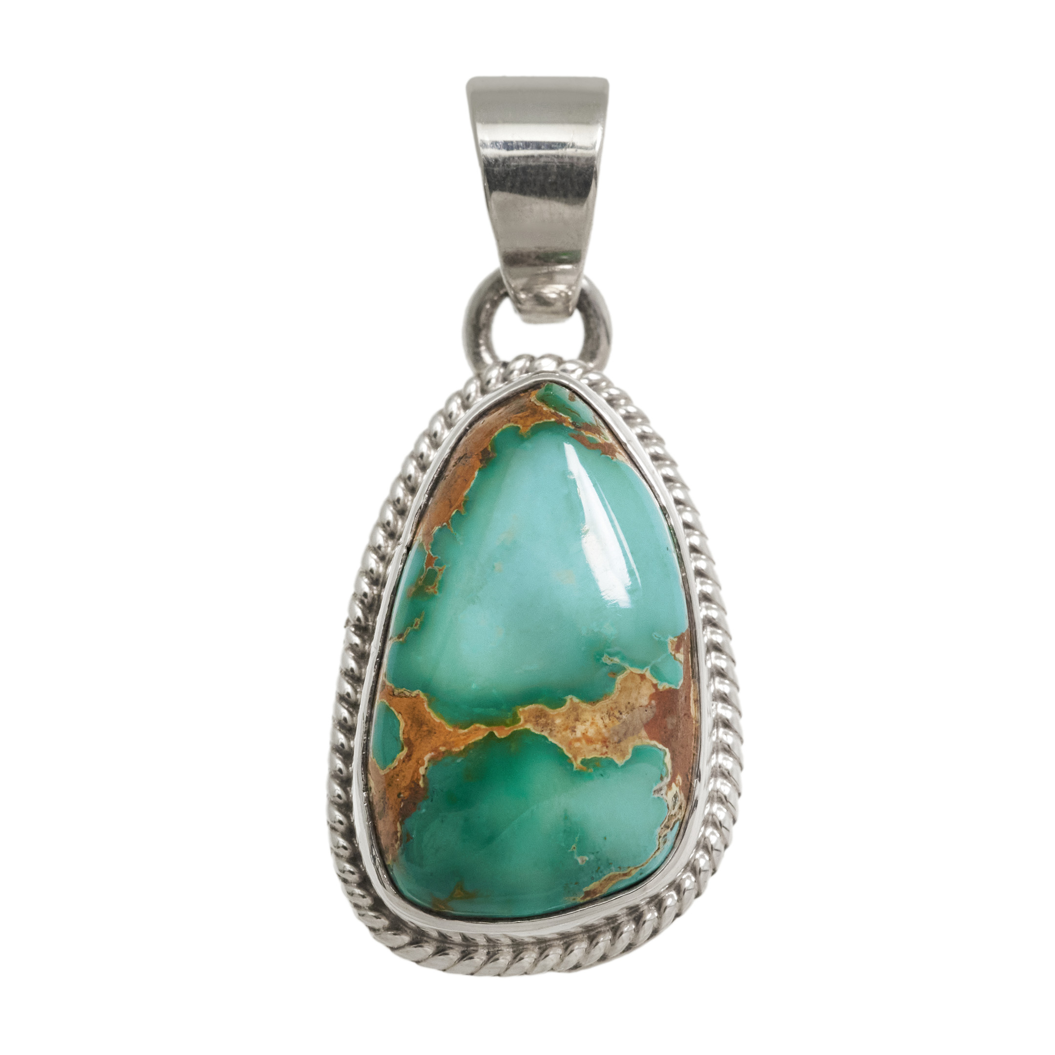 Turquoise and silver pendant PE661 - Harpo Paris