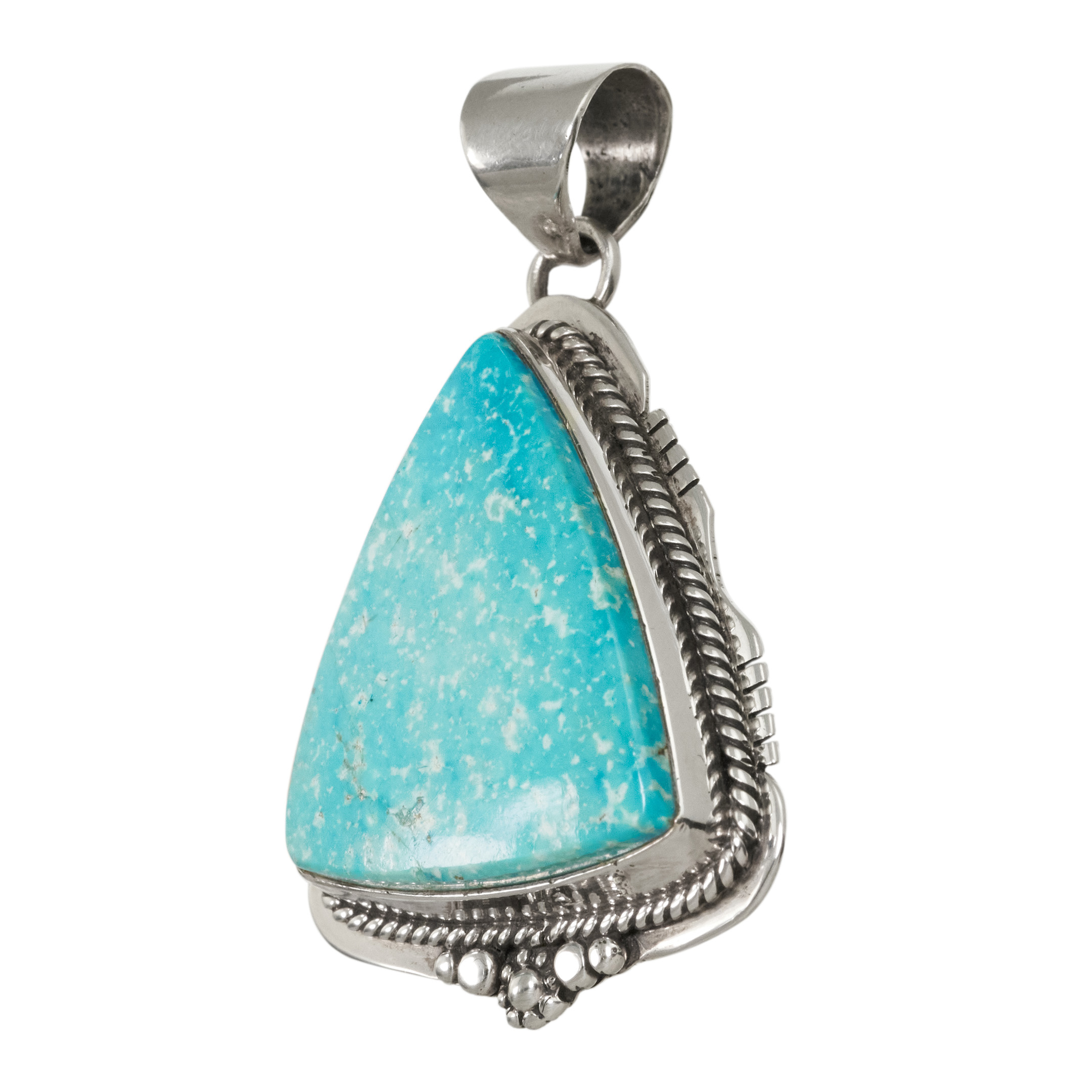 Pendentif turquoise sur argent massif PE664 - Harpo Paris