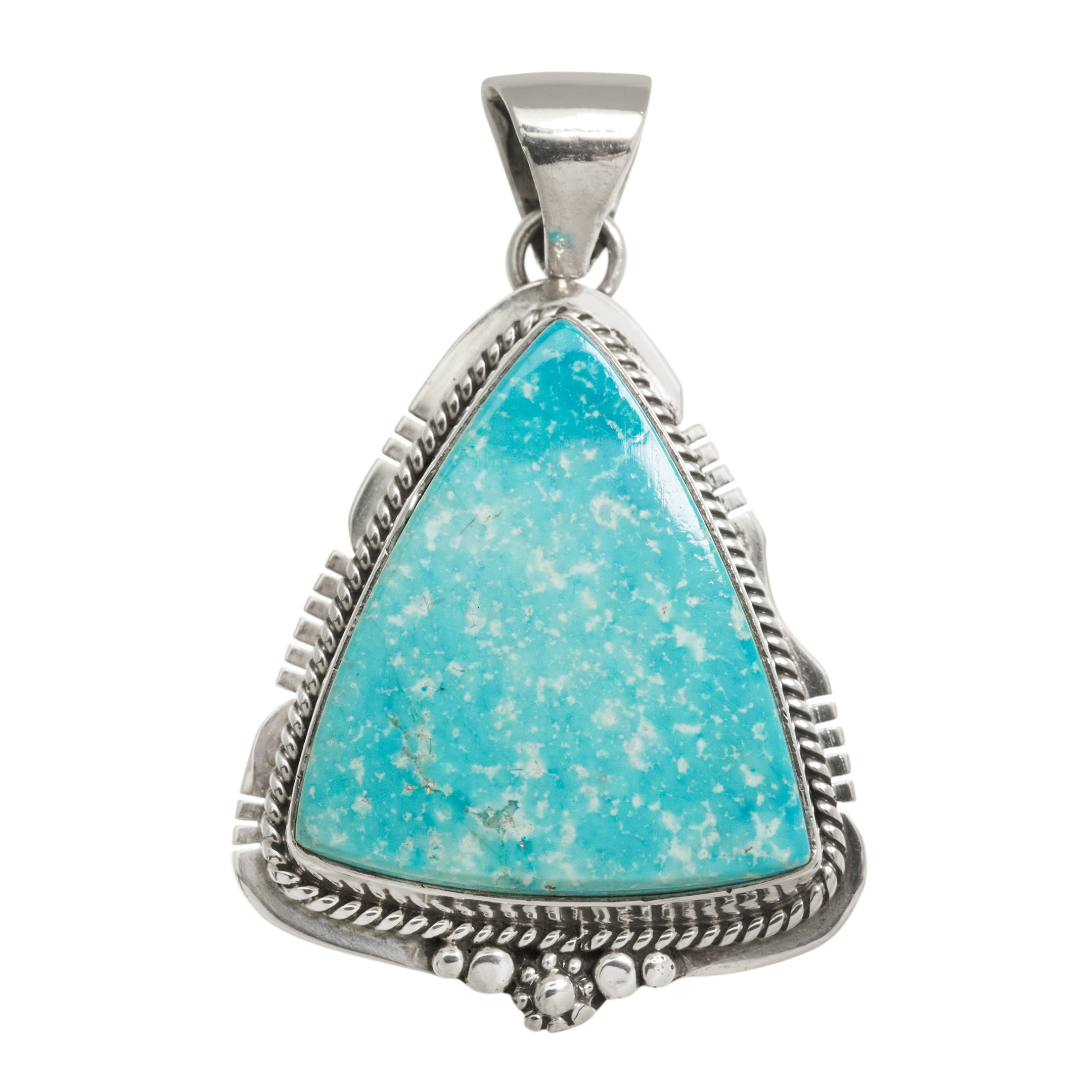 Pendentif turquoise sur argent massif PE664 - Harpo Paris