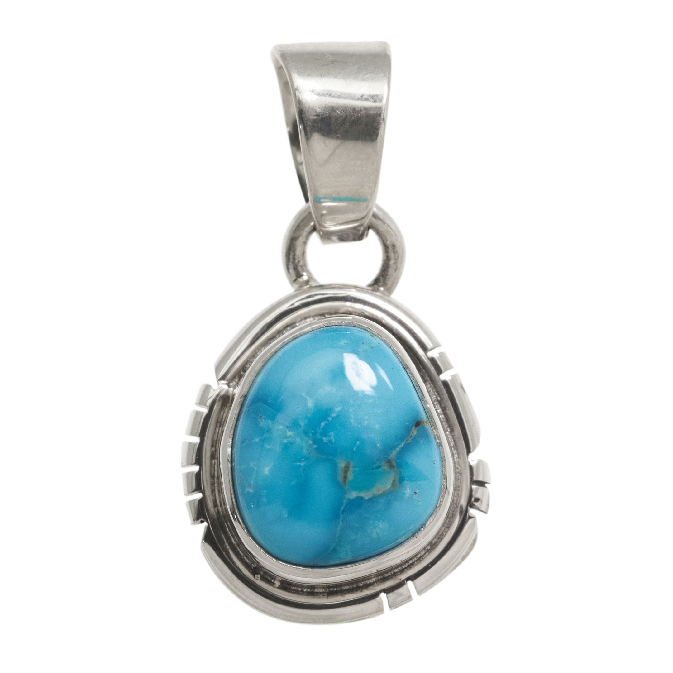 Pendentif turquoise et argent PE665 - Harpo Paris