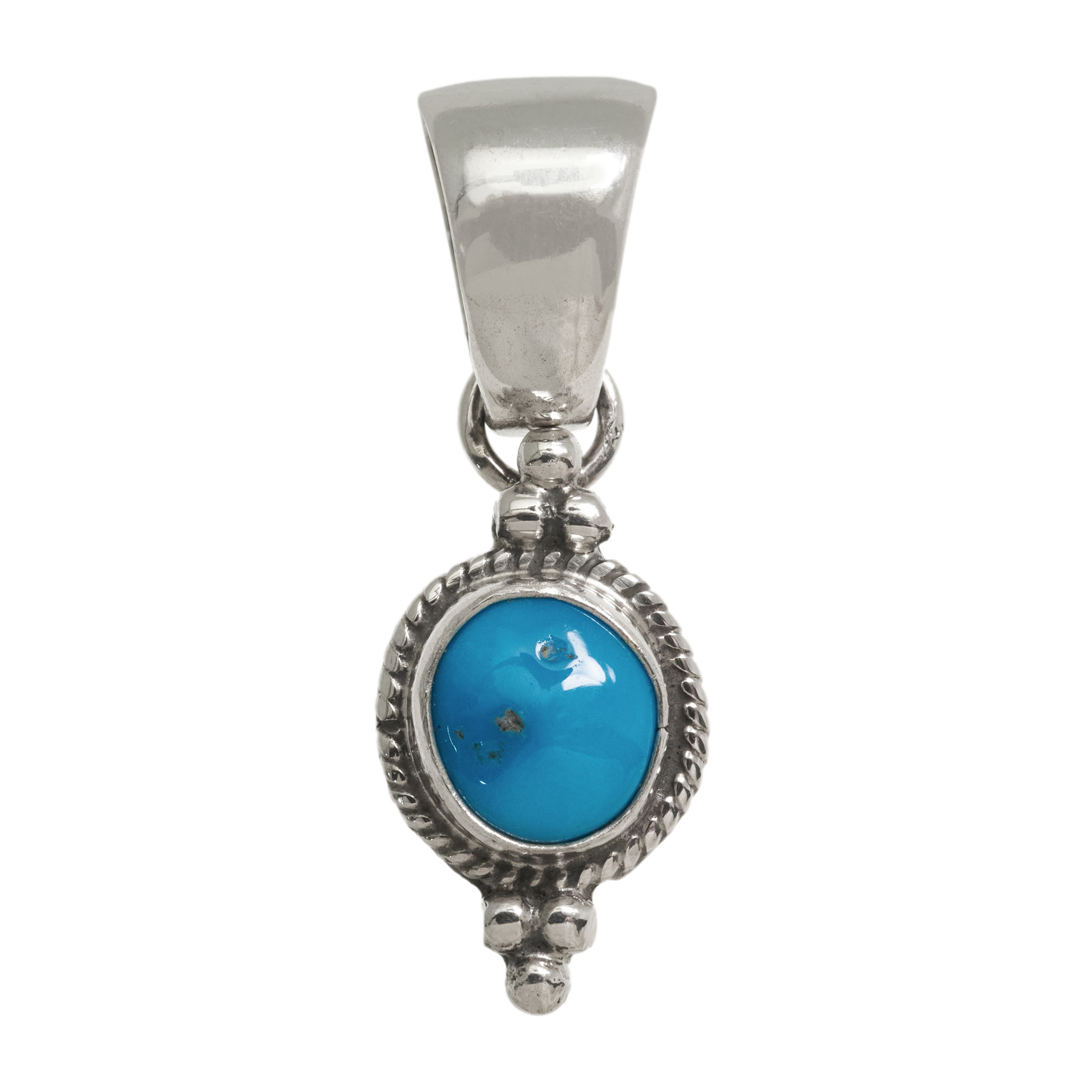 Pendentif turquoise et argent, PE667 - Harpo Paris