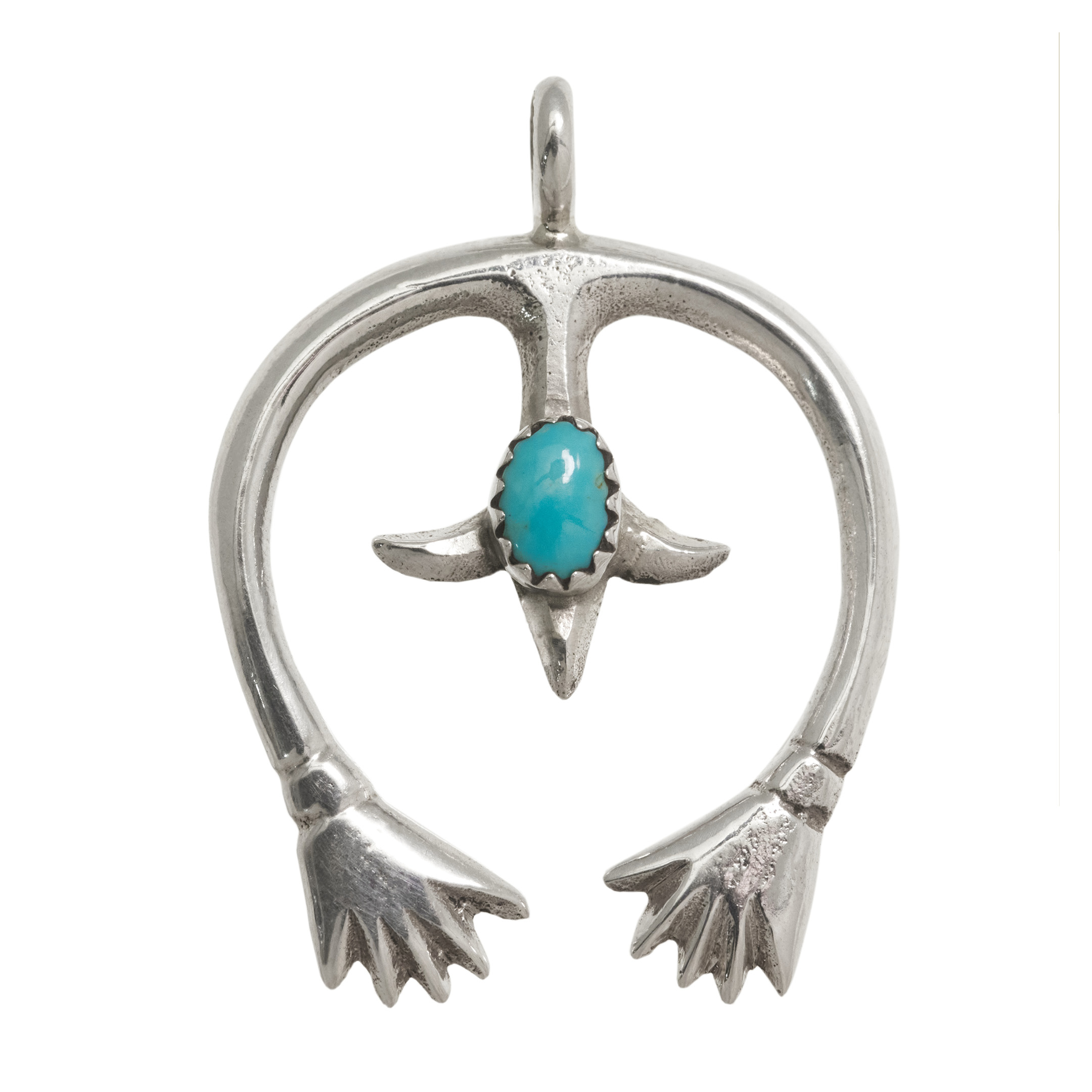 Pendentif navajo en argent et turquoise PE669 - Harpo Paris