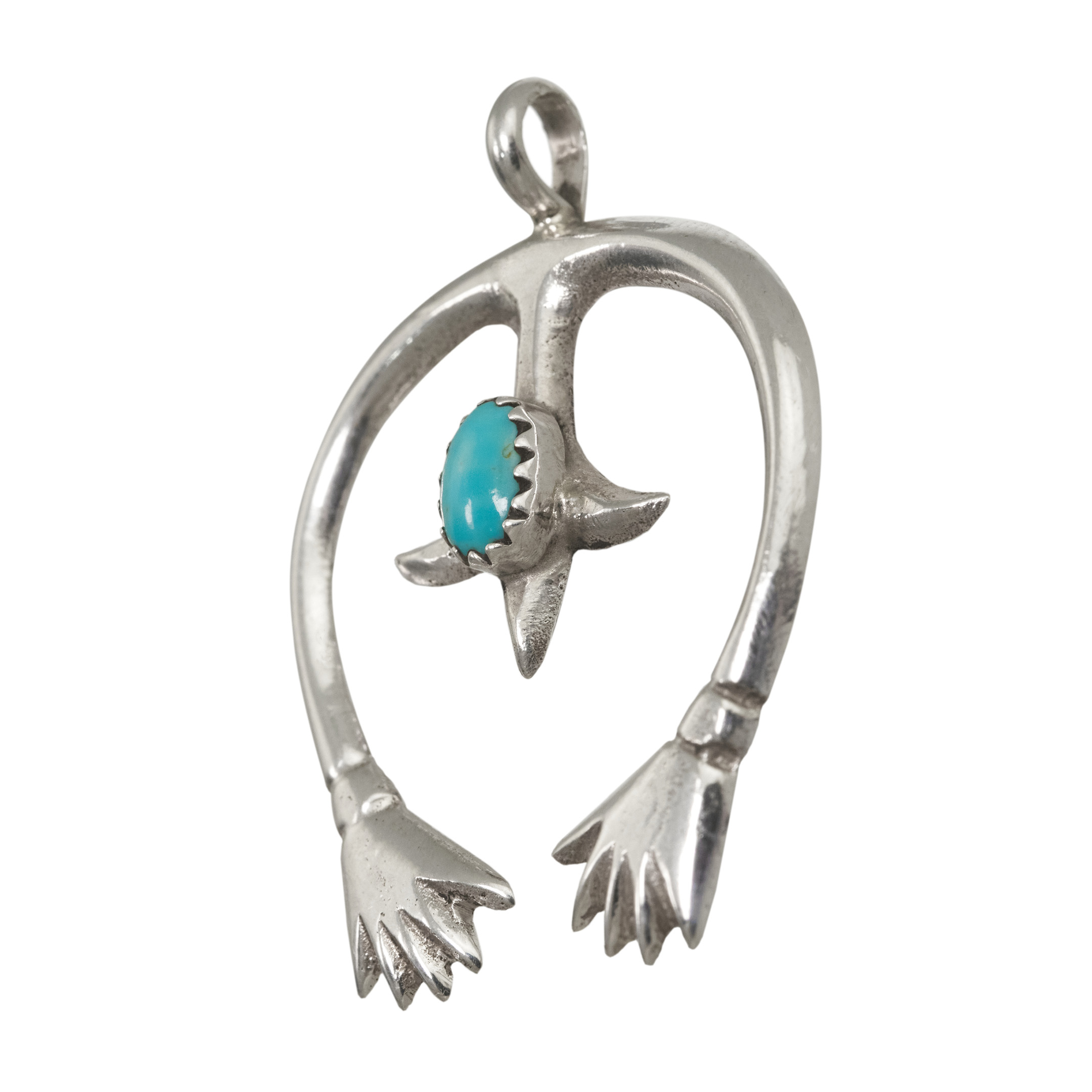 Turquoise and silver pendant PE669 - Harpo Paris