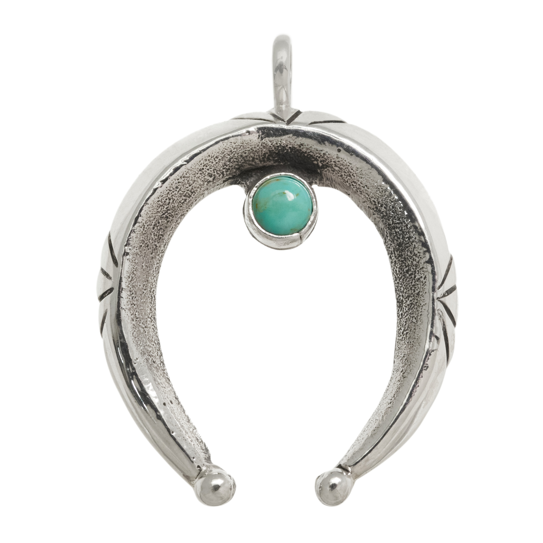 Turquoise and silver pendant PE669 - Harpo Paris