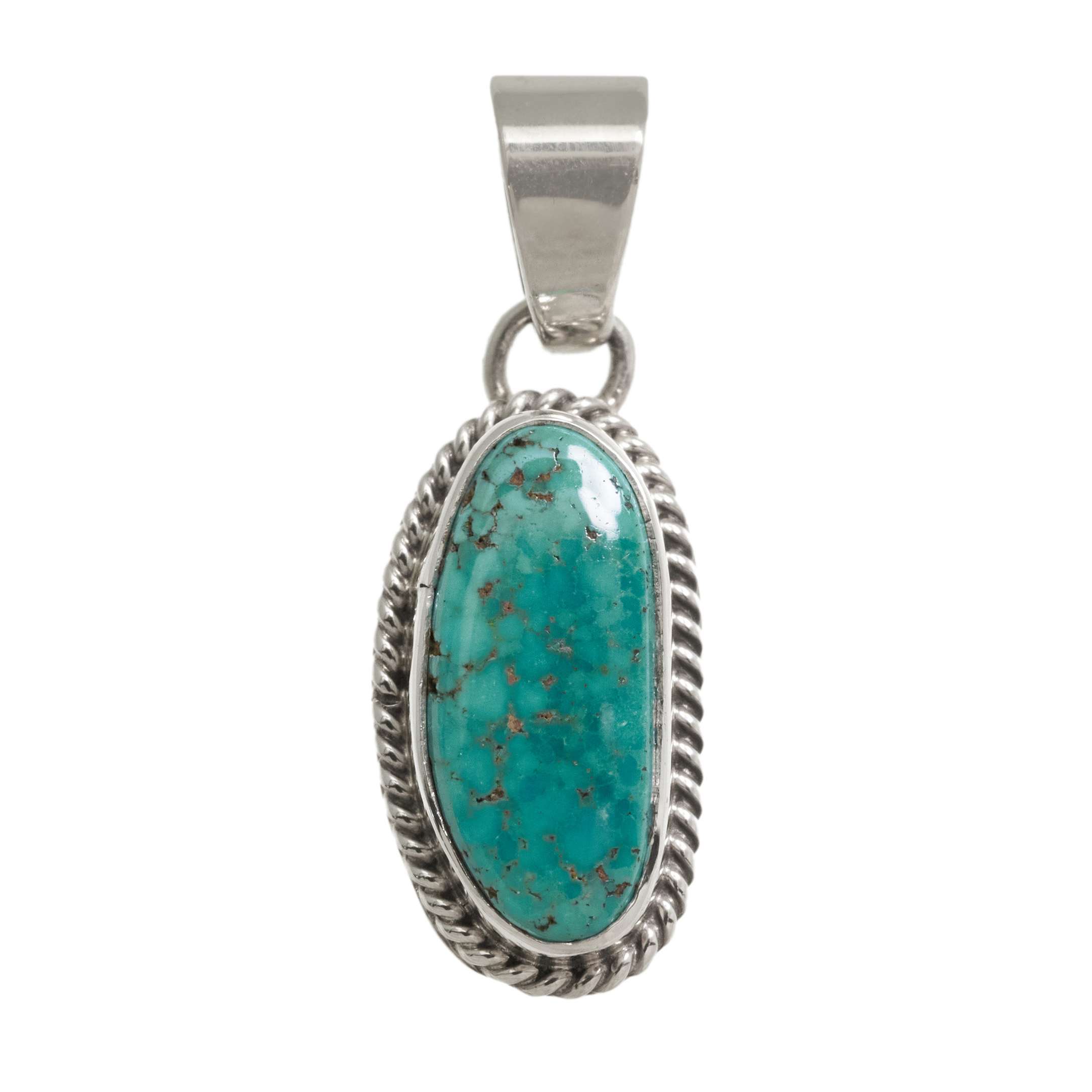 Turquoise and silver pendant PE671 - Harpo Paris