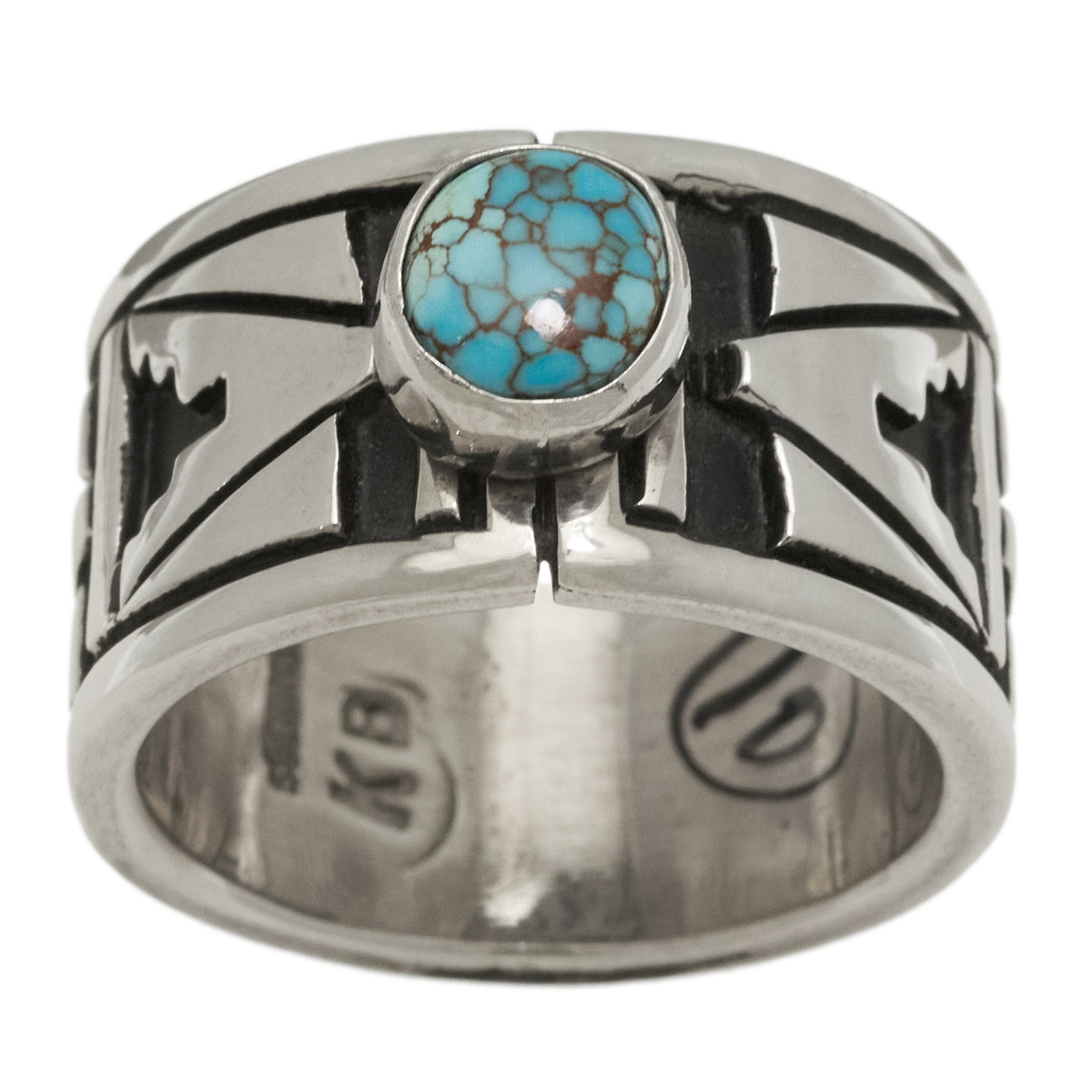 Turquoise and silver ring for men BA1788 - Harpo Paris