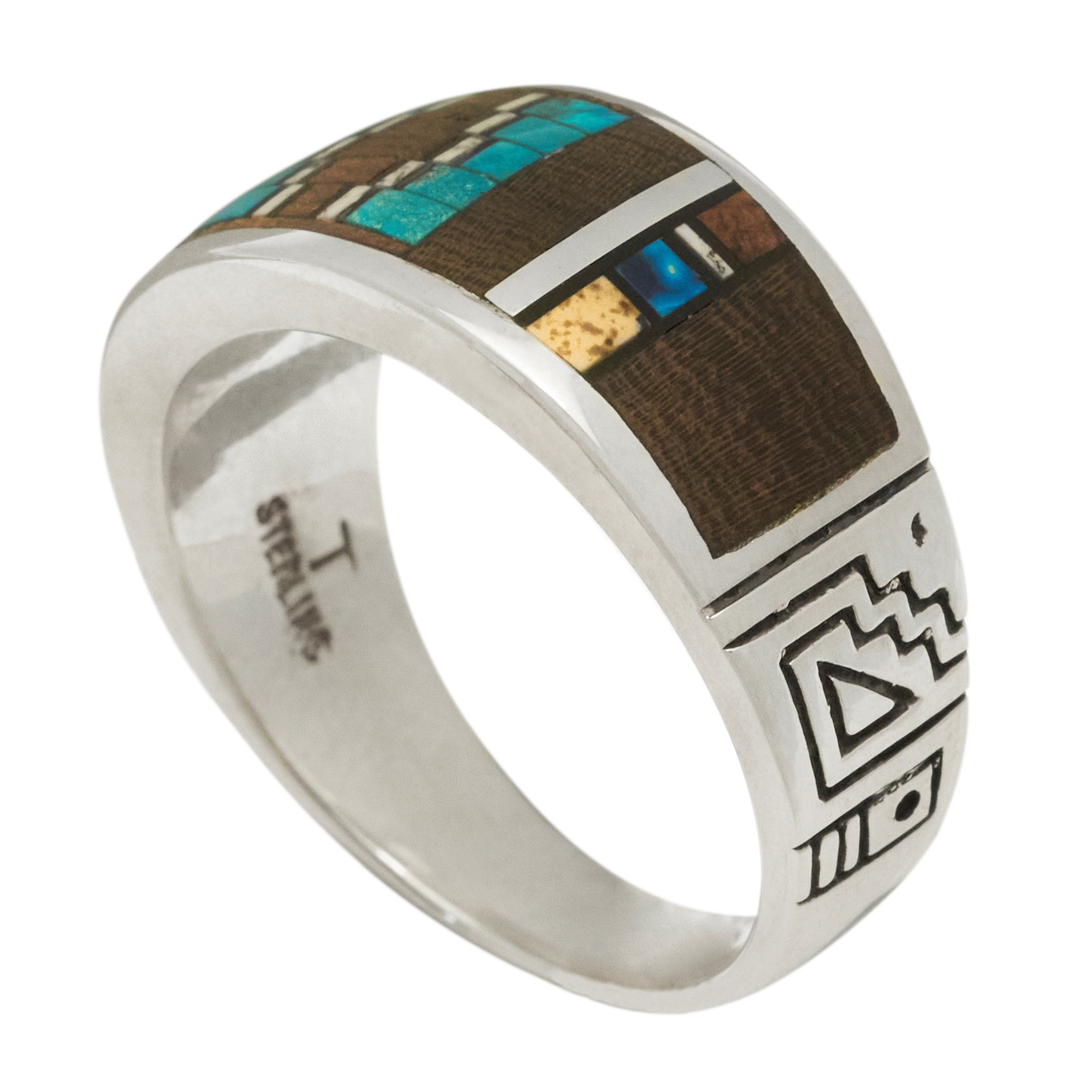 Bague marqueterie et argent BA1791 - Harpo Paris
