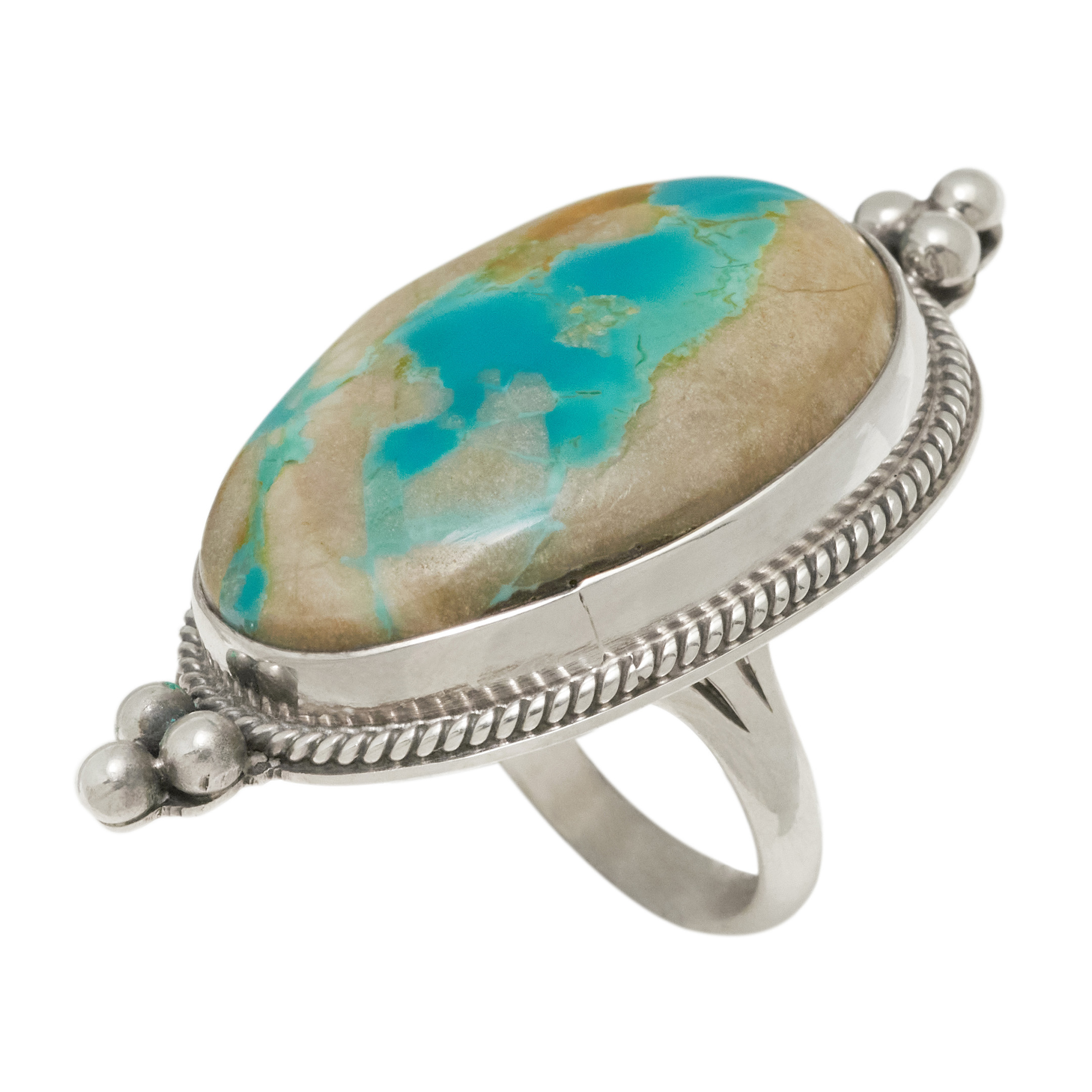 Turquoise and silver ring BA1800 - Harpo Paris