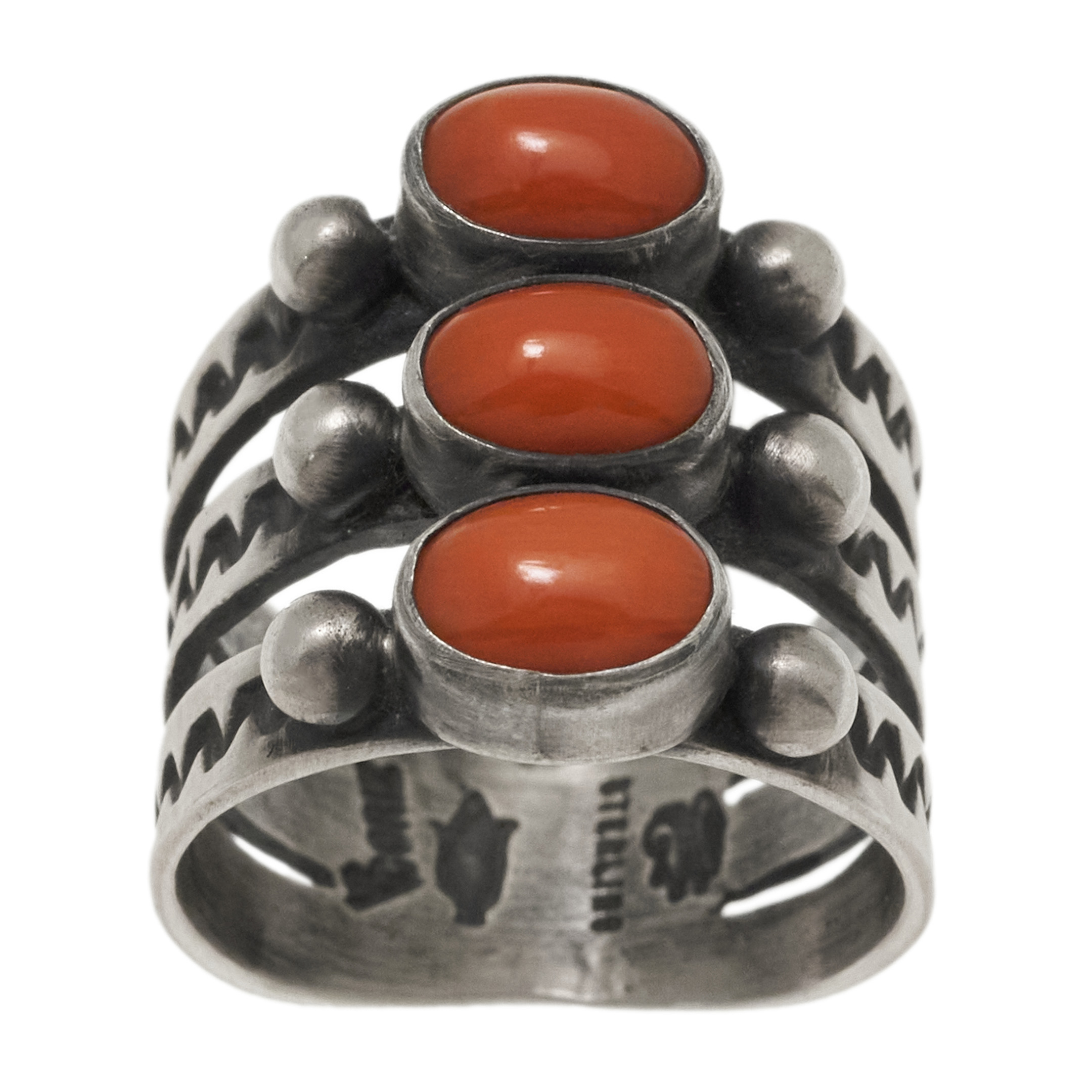 Bague corail et argent BA1805 - Harpo Paris
