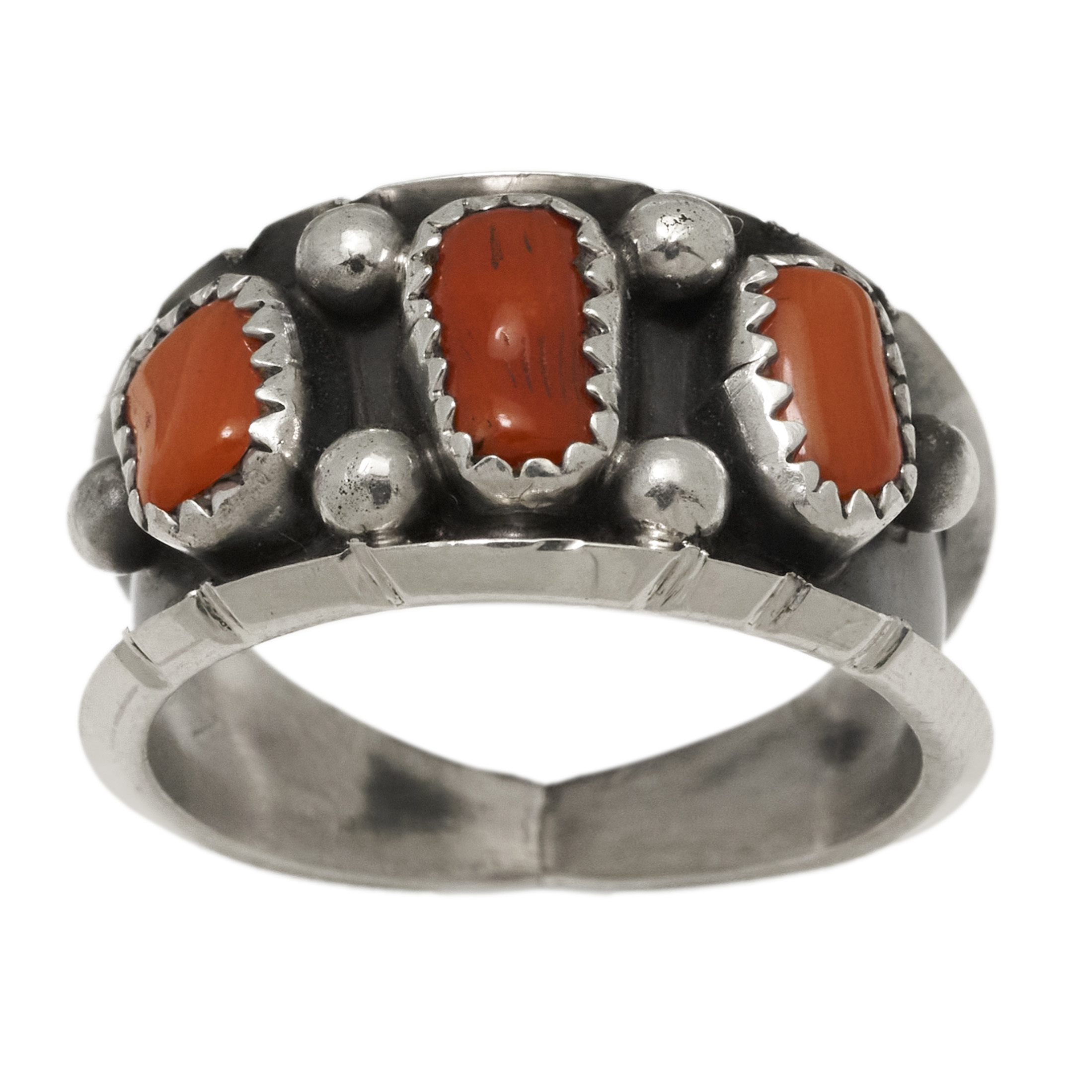 Bague corail et argent BA1806 - Harpo Paris