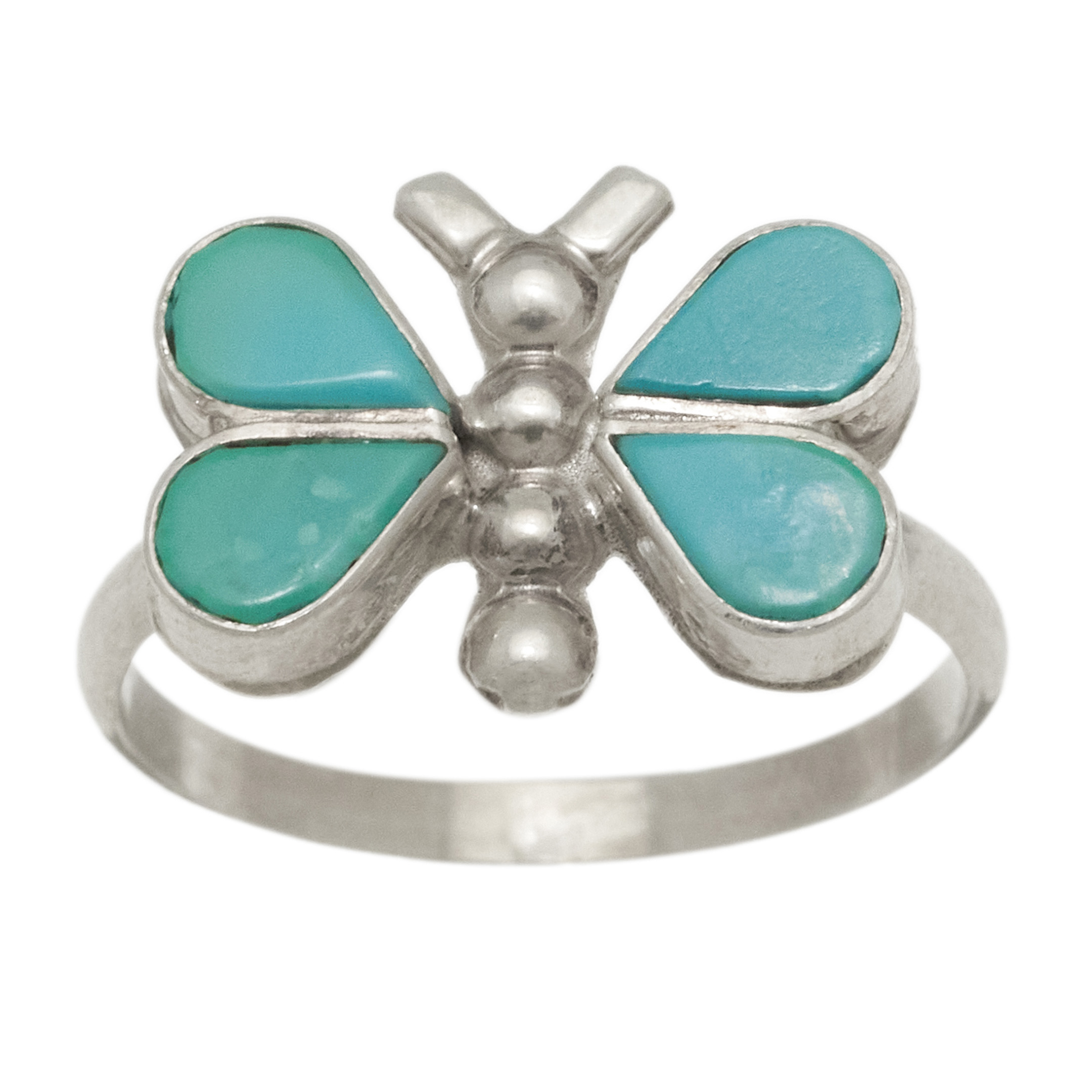 Turquoise and silver butterfly ring BA1809 - Harpo Paris