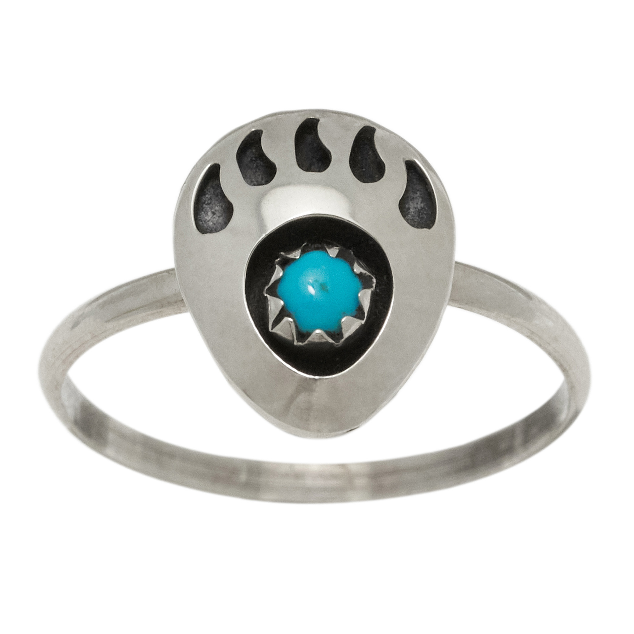 Bague pattes d'Ours turquoise et argent BA1810 - Harpo Paris