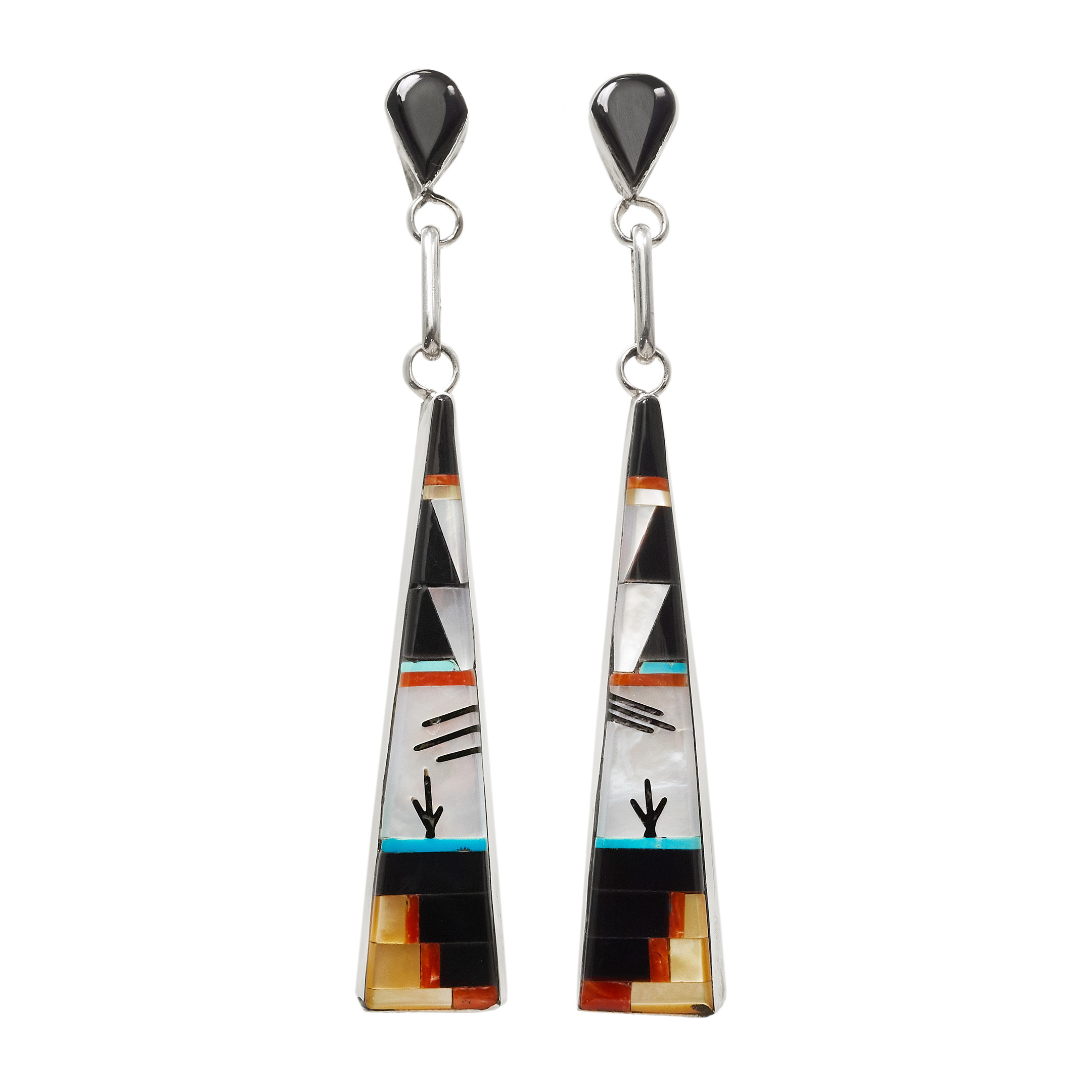 Boucles d'oreilles marqueterie argent BO500 - Harpo Paris