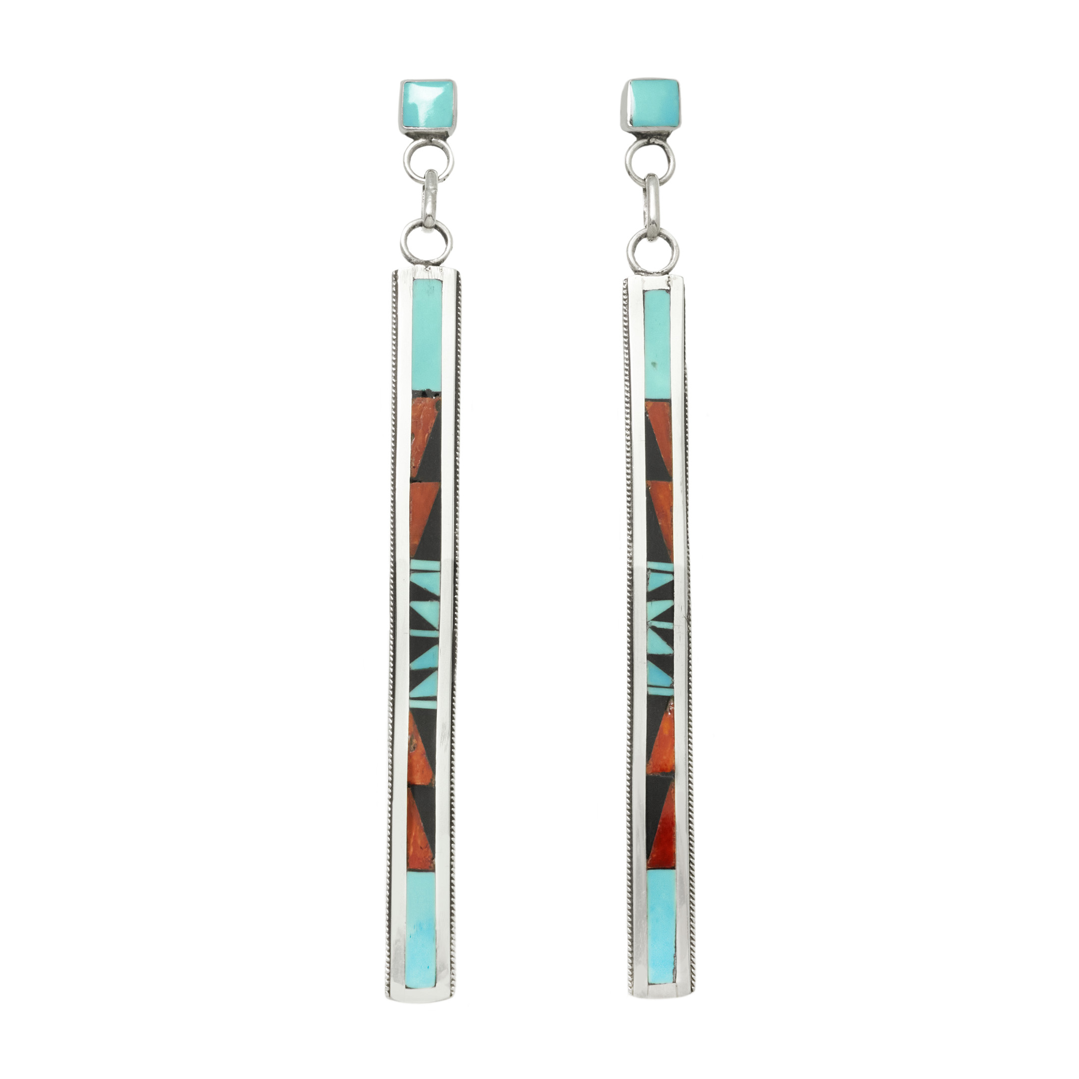 Boucles d'oreilles marqueterie argent BO502 - Harpo Paris