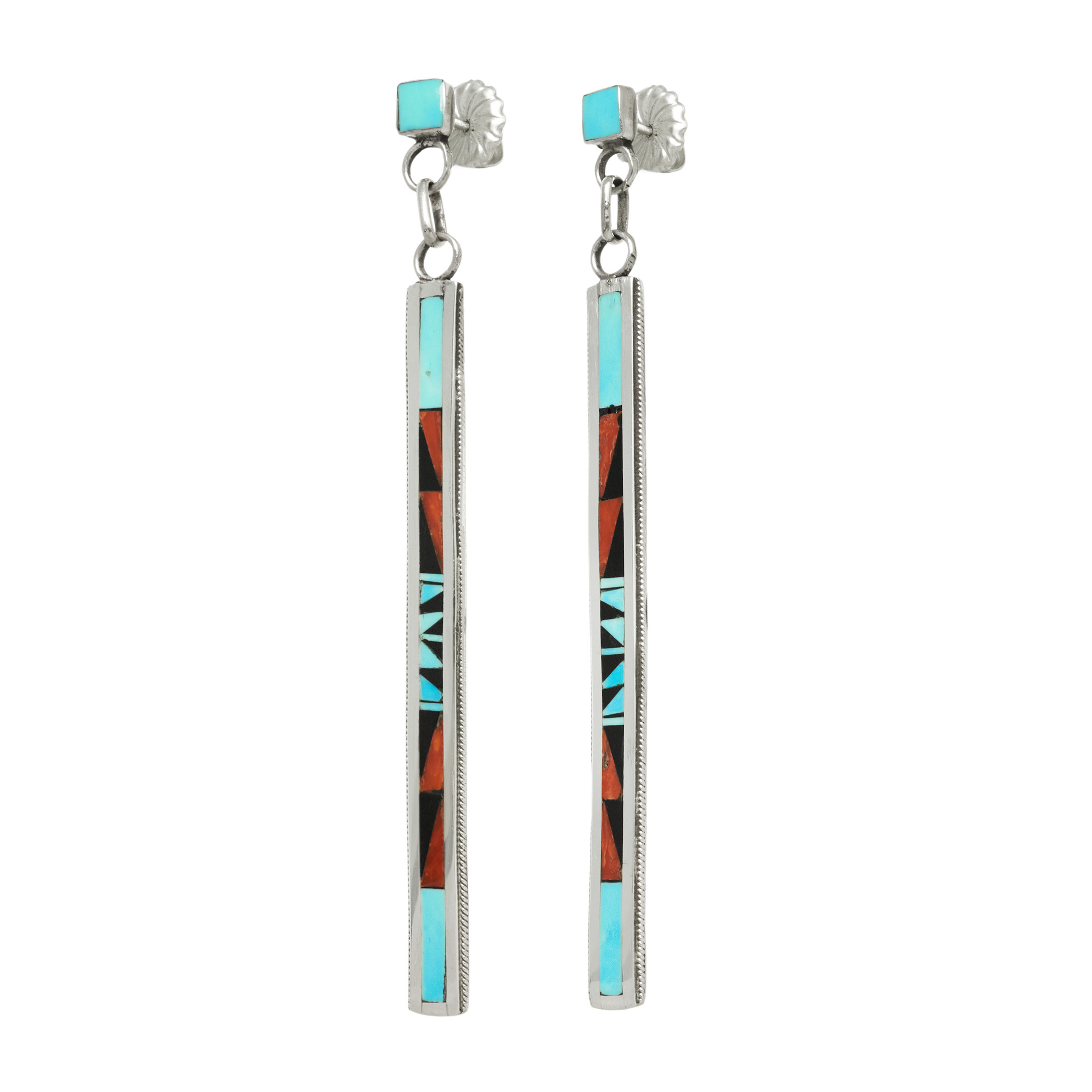 Boucles d'oreilles marqueterie argent BO502 - Harpo Paris
