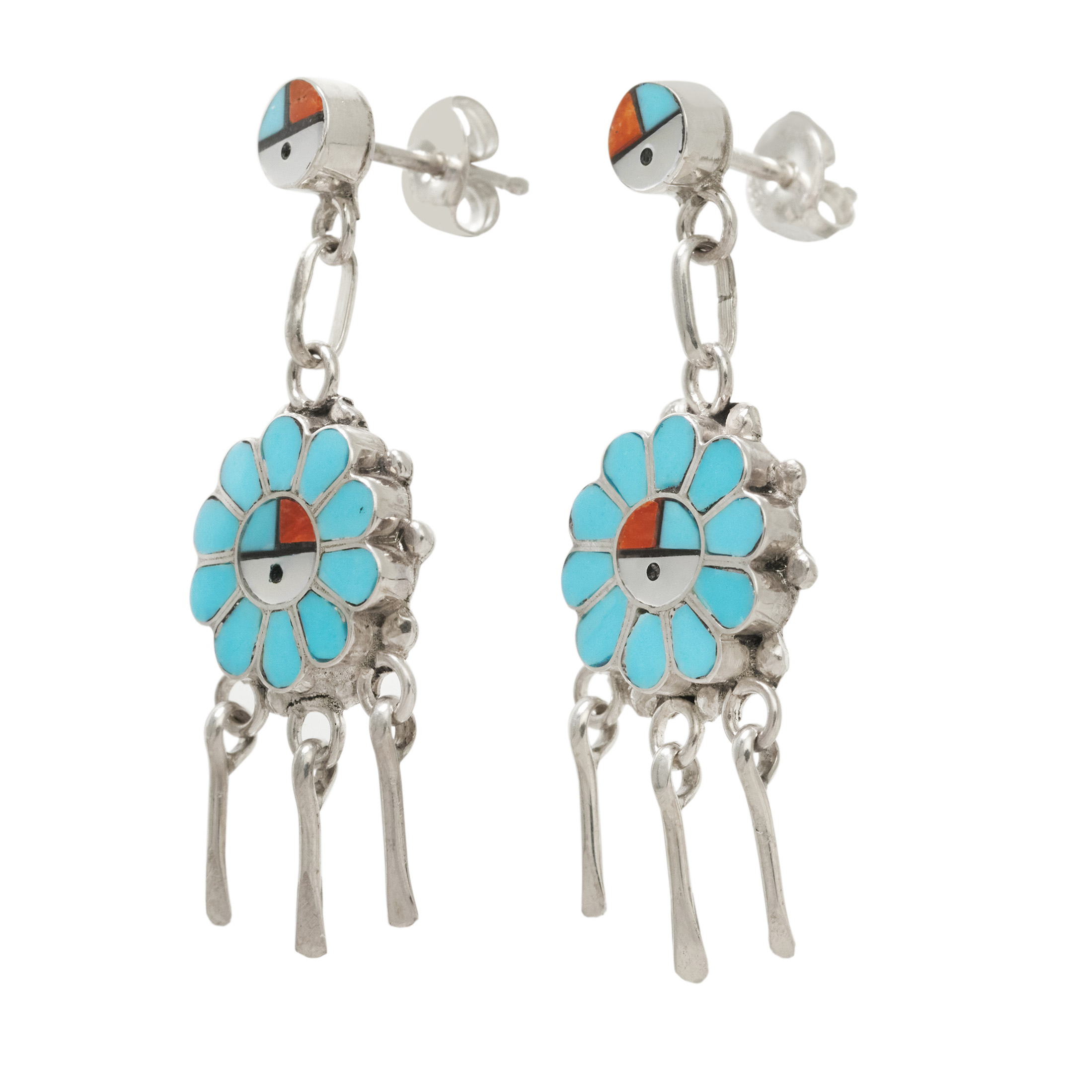 Boucles d'oreilles Sunface et argent BO503 - Harpo Paris