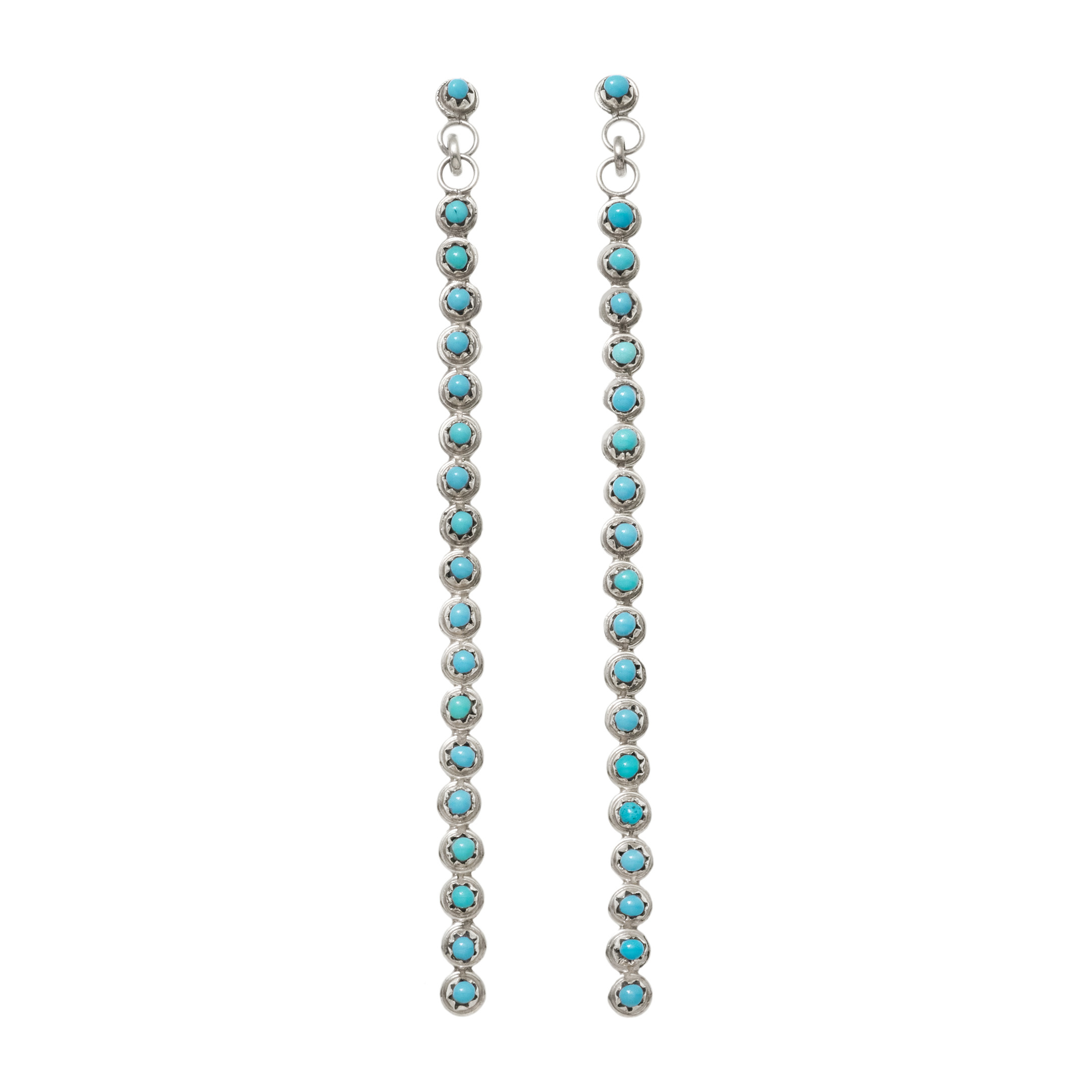 Turquoise and silver earrings BO506 - Harpo Paris