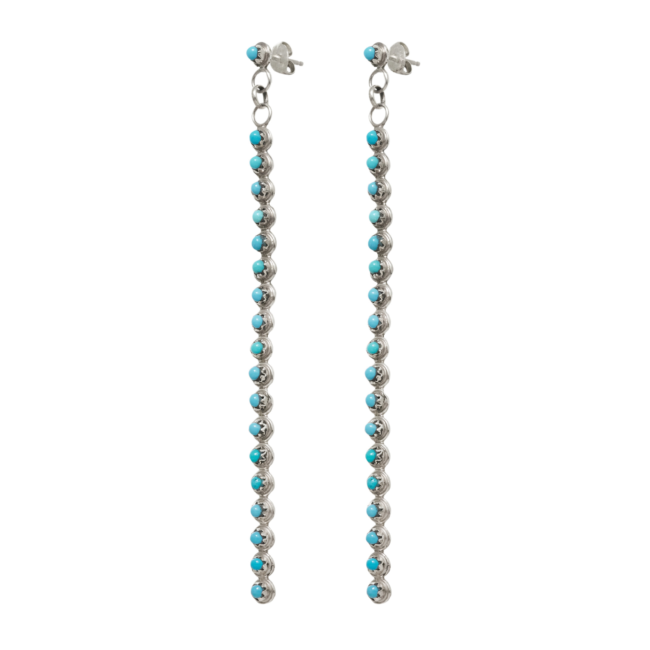 Turquoise and silver earrings BO506 - Harpo Paris