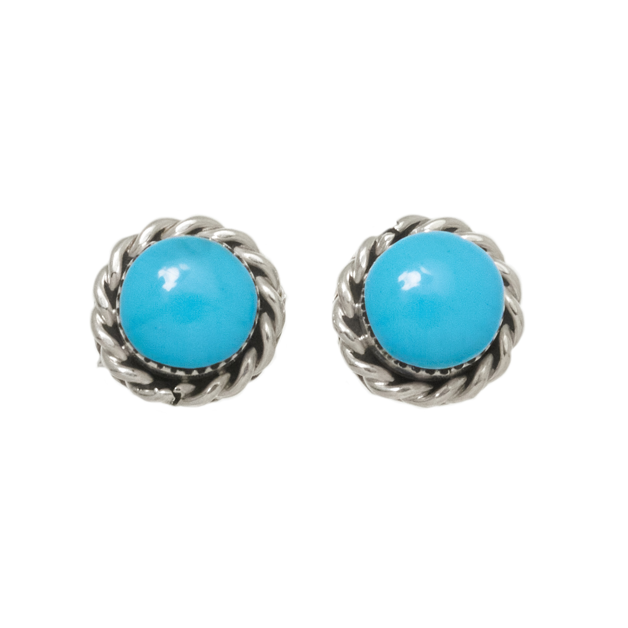 Turquoise and silver studs BO512 - Harpo Paris
