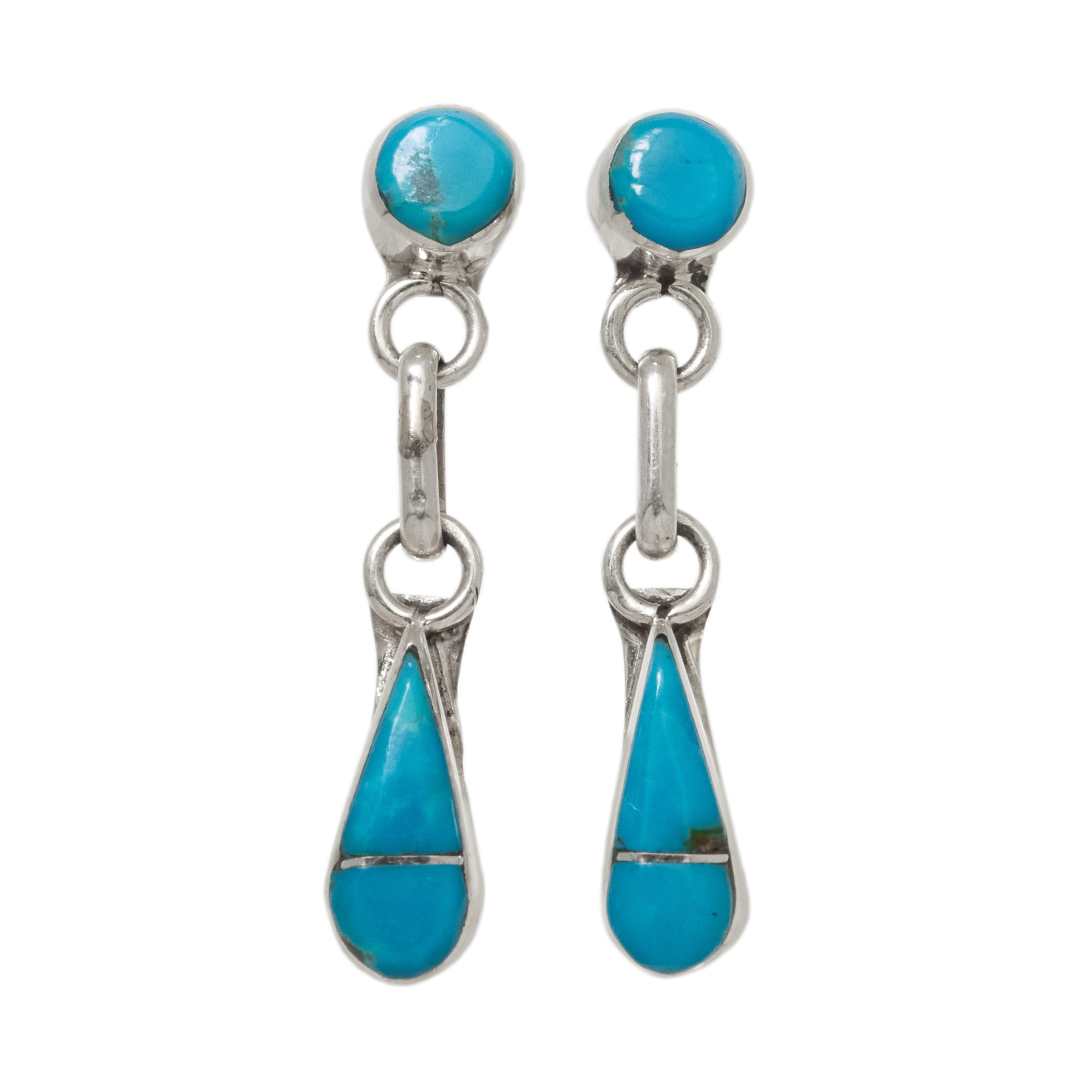 Turquoise and silver earrings BO516 - Harpo Paris