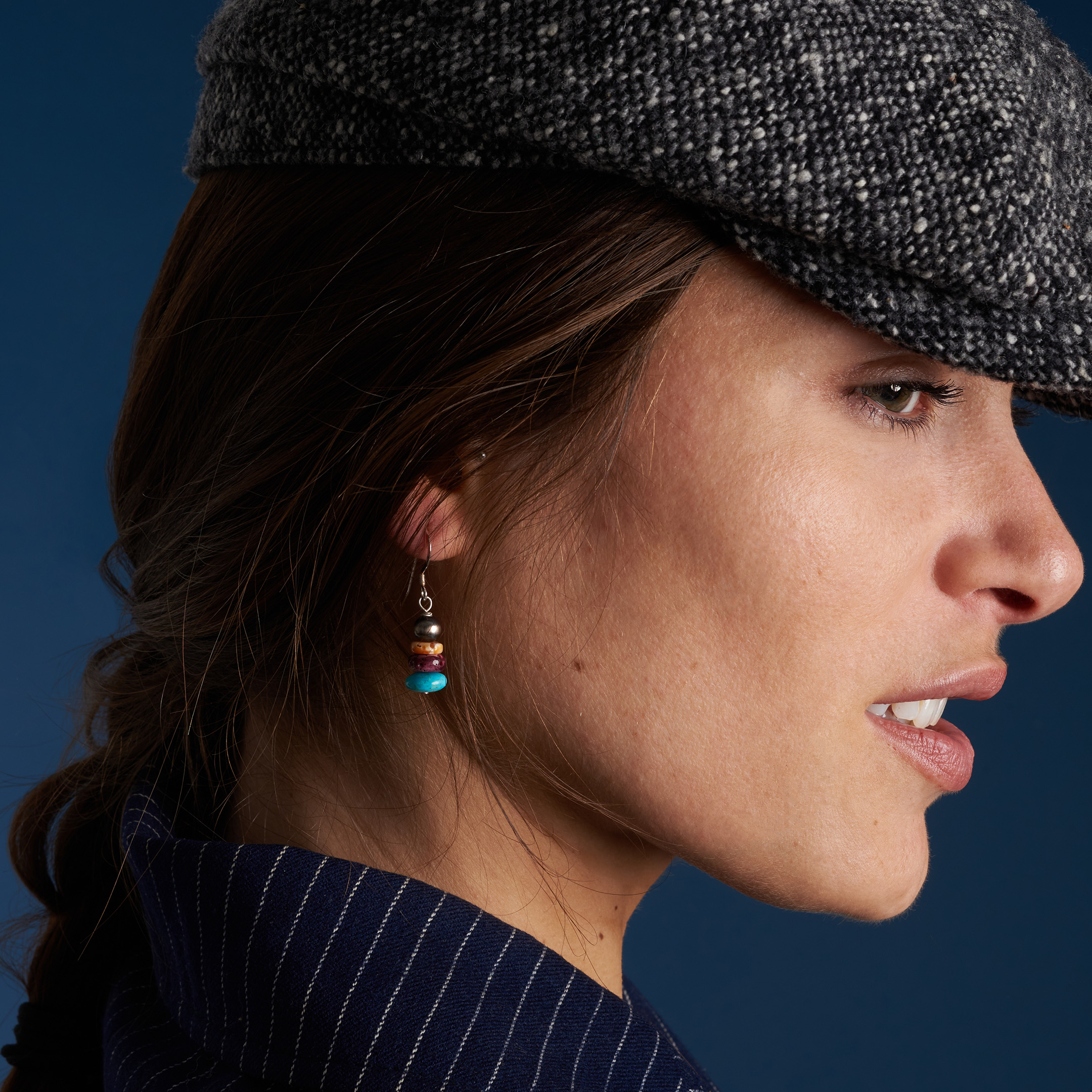 Boucles d'oreilles Harpo turquoise, spondylus et argent BO476 - Harpo Paris