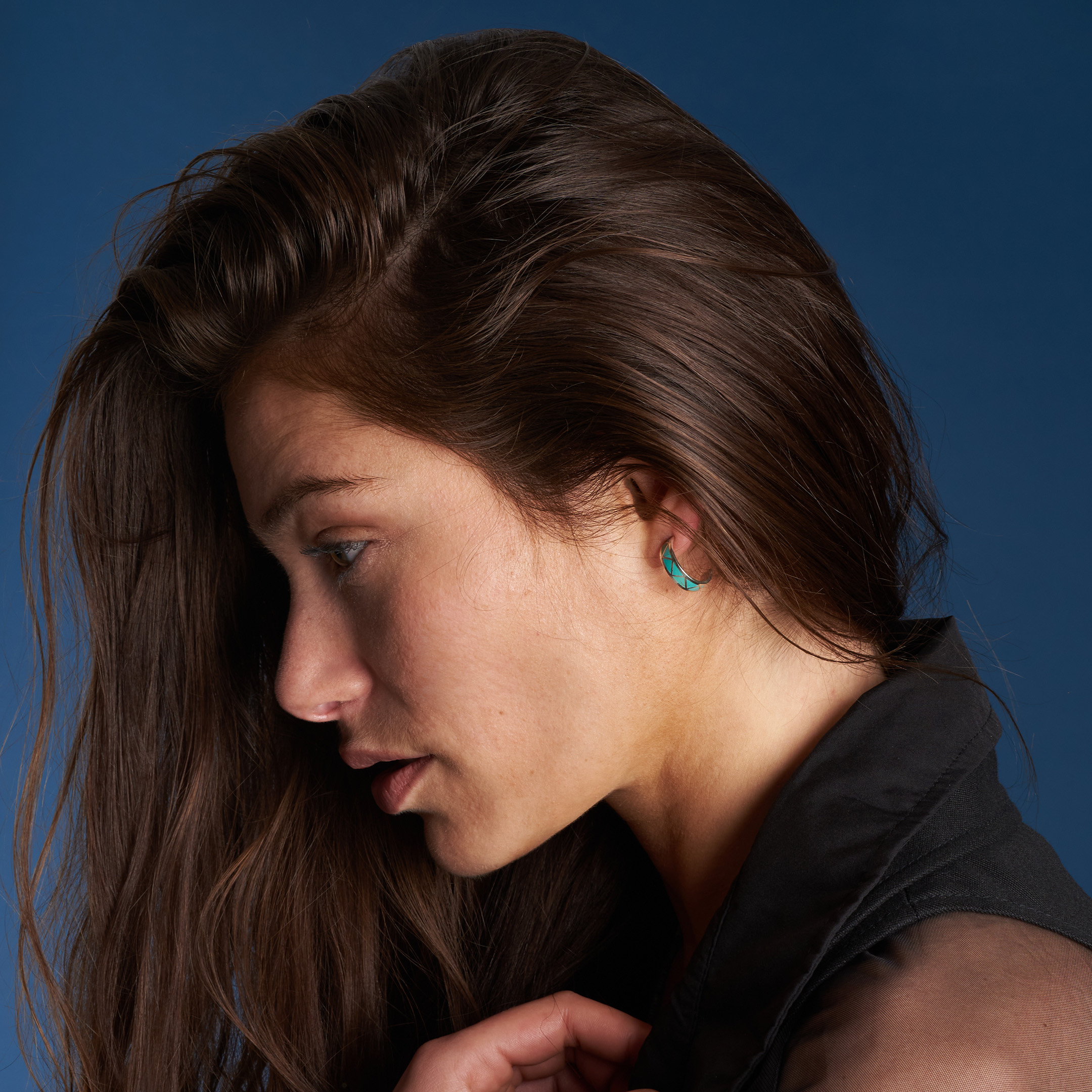 Boucles d'oreilles turquoise et argent BO481 - Harpo Paris
