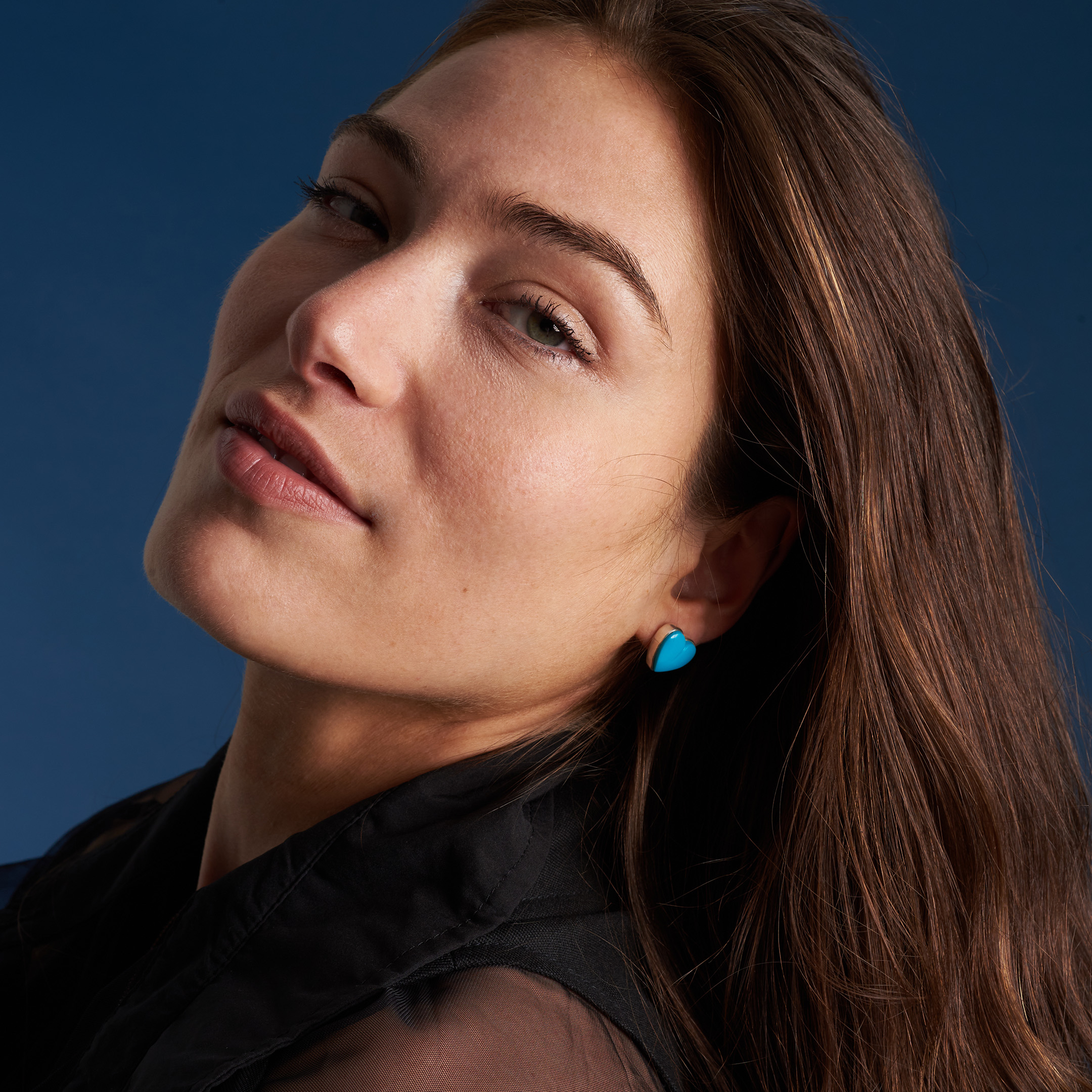 Boucles d'oreilles turquoise et argent BO482 - Harpo Paris