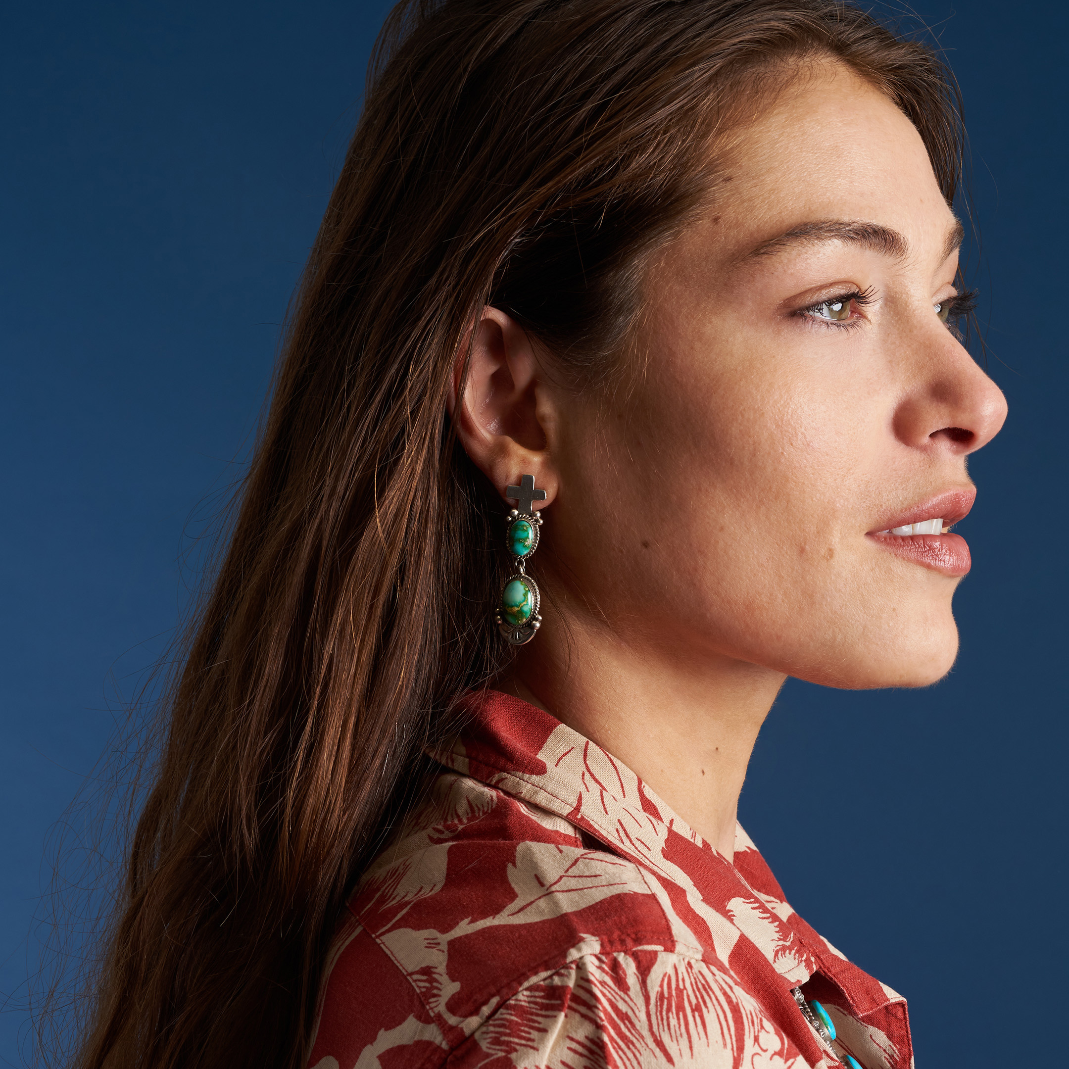 Boucles d'oreilles Turquoise et argent BO515 - Harpo Paris