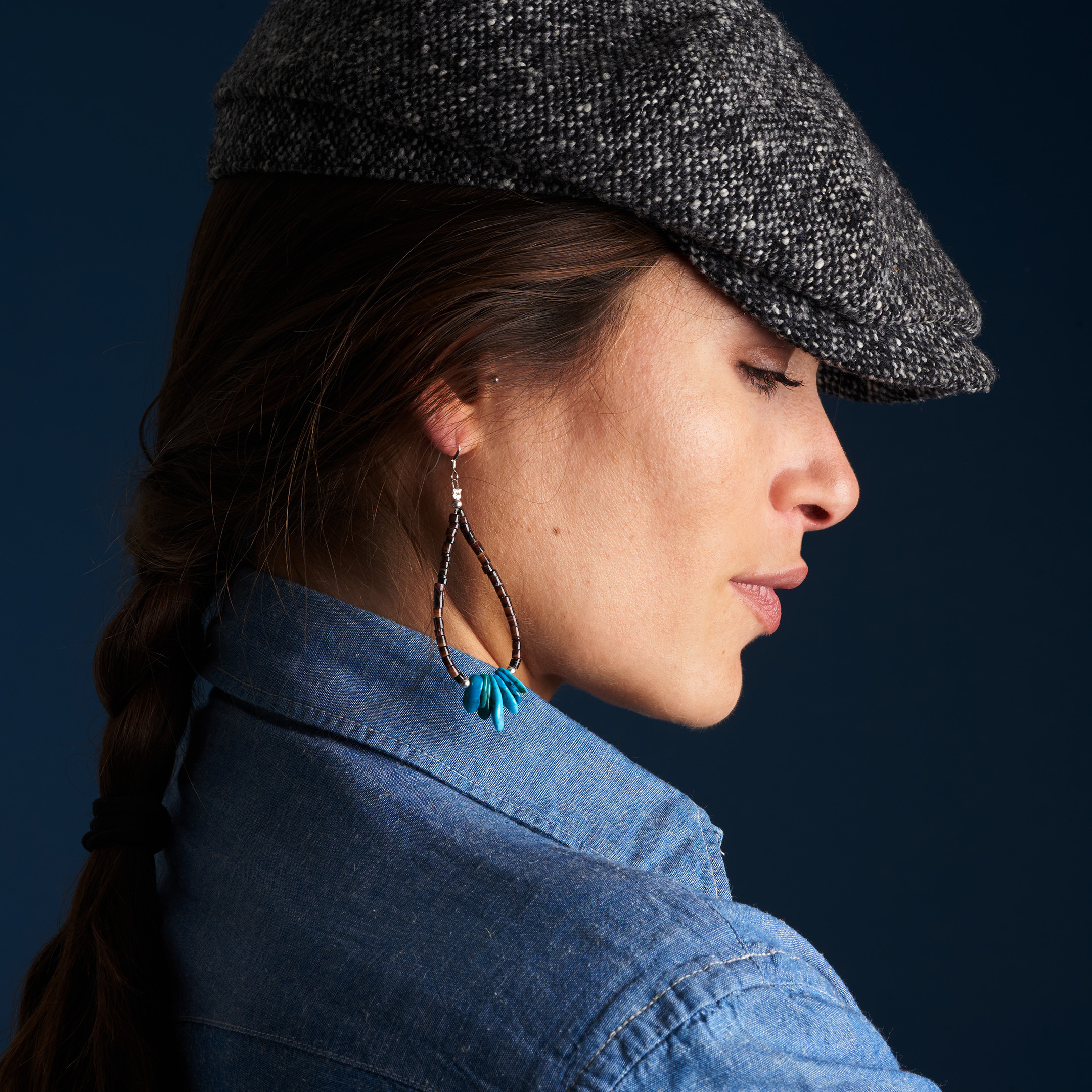Turquoise and shell beads earrings BO521 - Harpo Paris