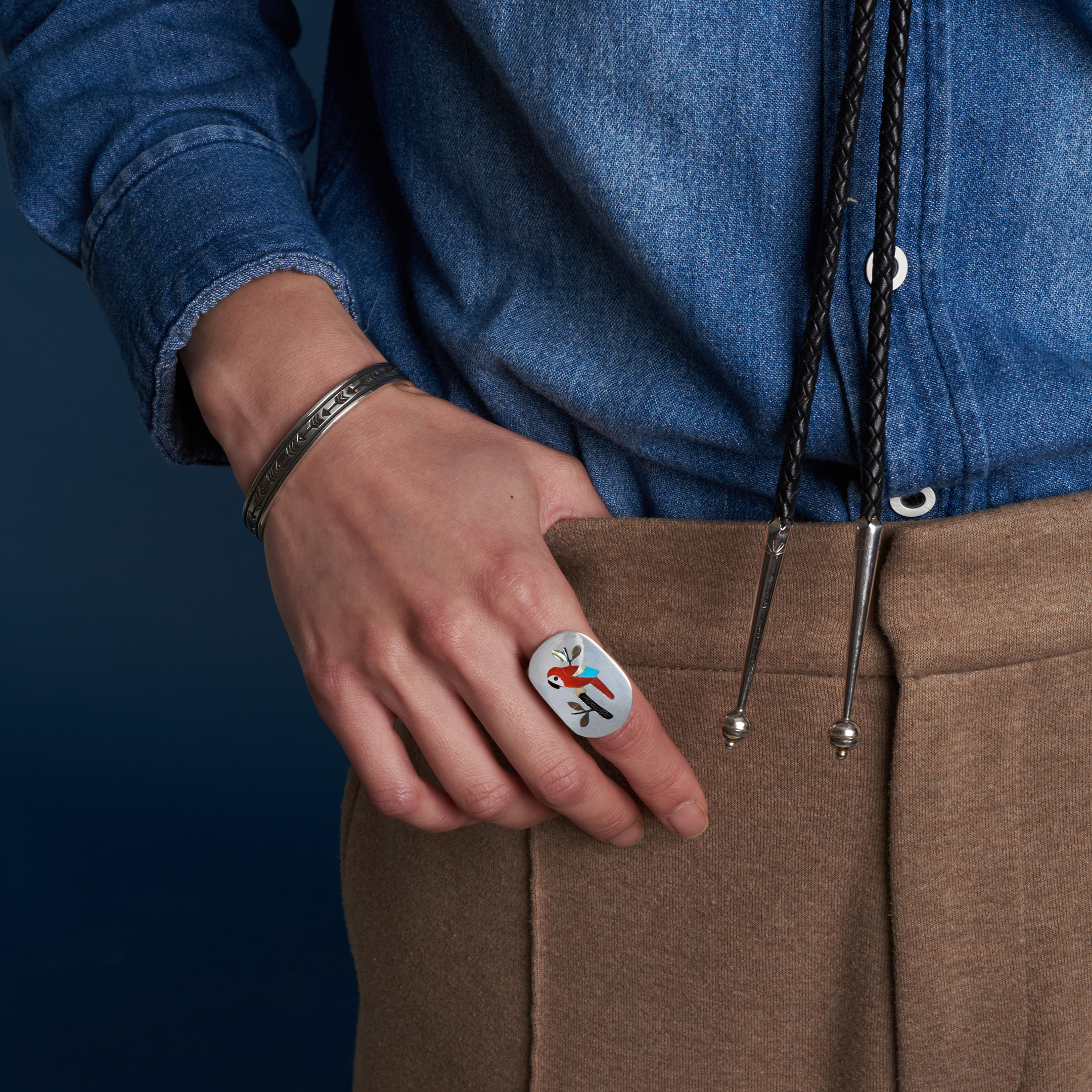 Inlay and silver ring BA1709 - Harpo Paris