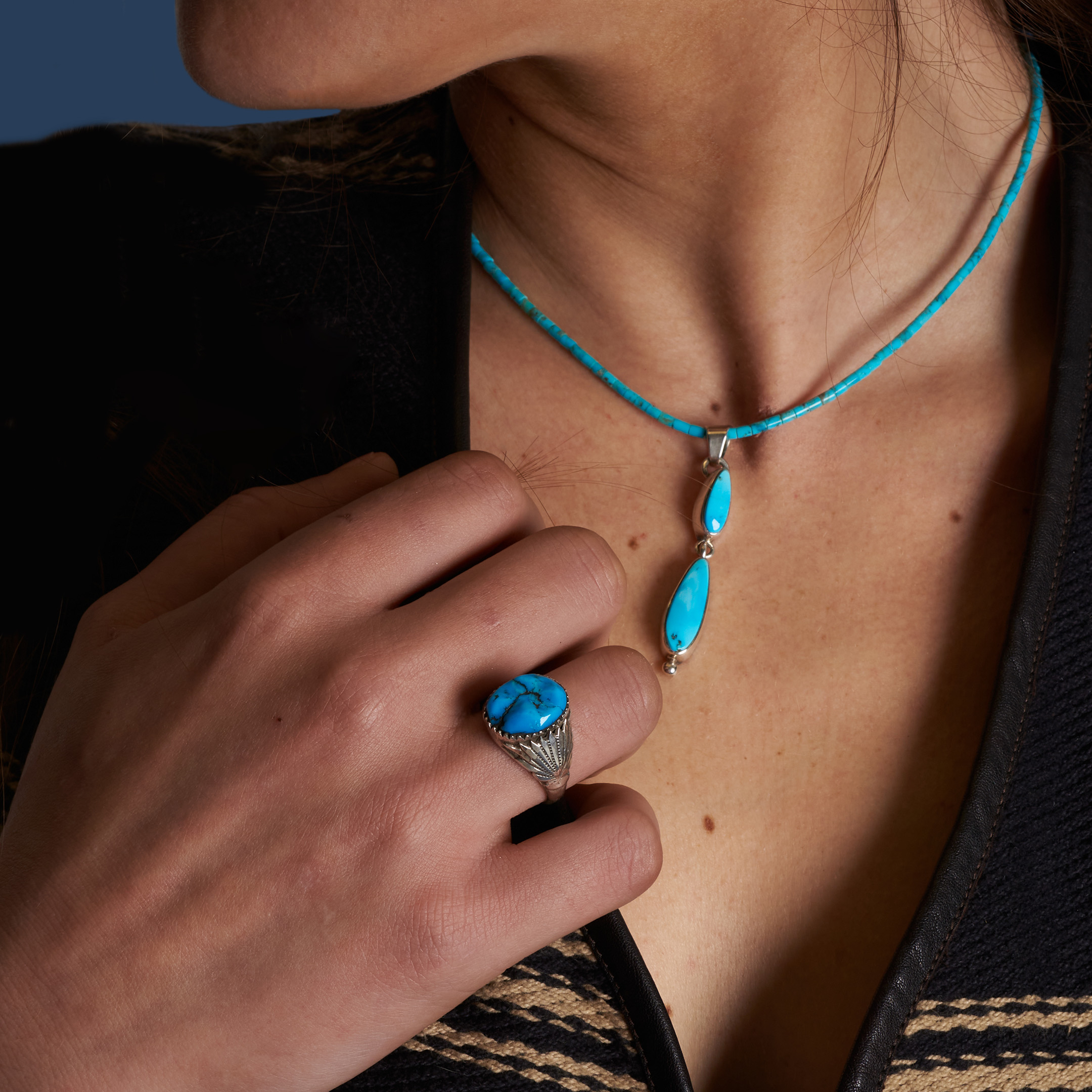 Turquoise and silver ring BA1745 - Harpo Paris
