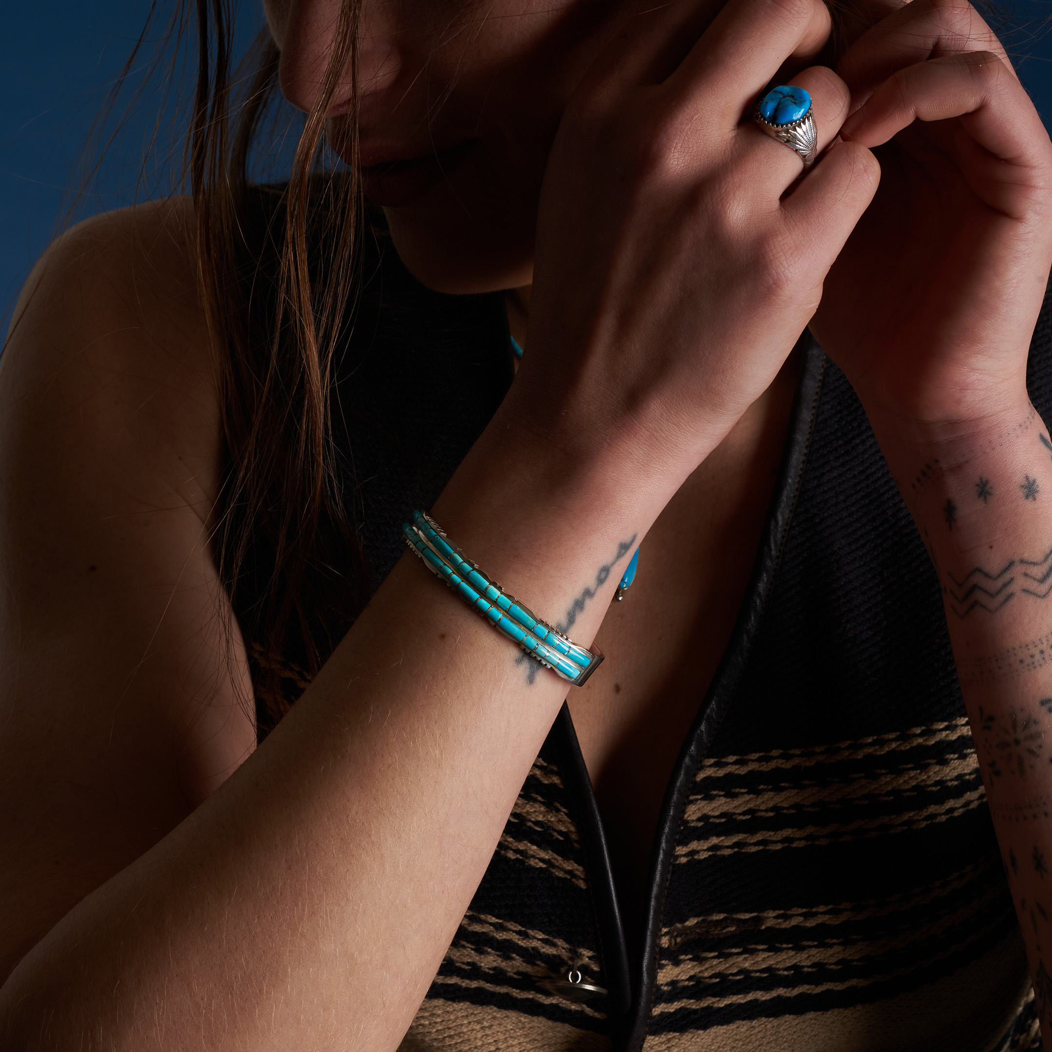 Turquoise and silver ring BA1745 - Harpo Paris