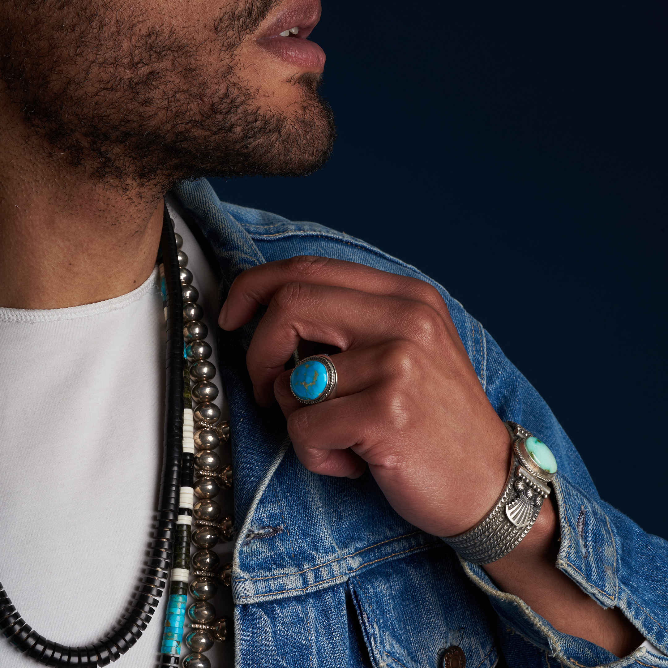 Turquoise and silver ring BA1751 - Harpo Paris