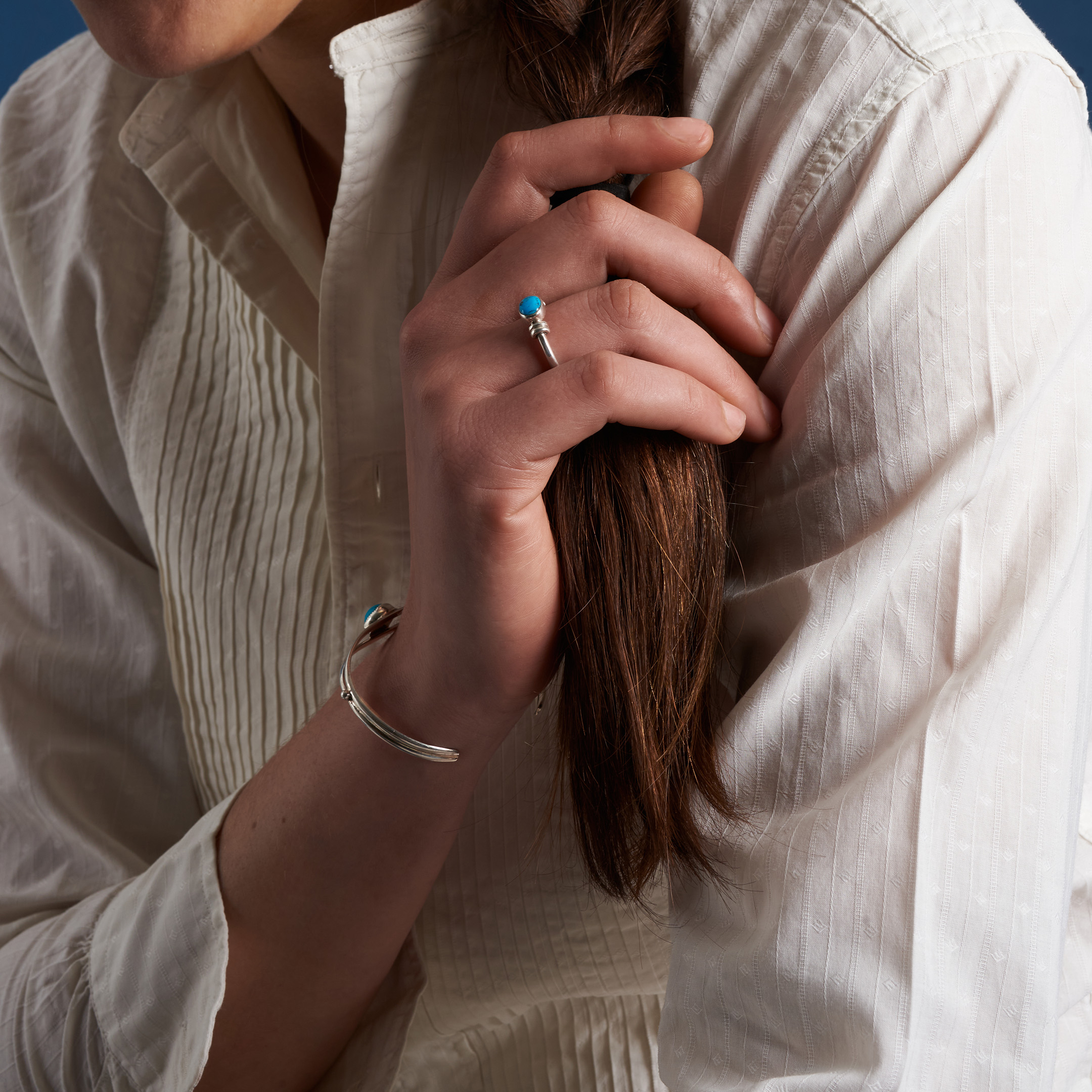 Turquoise and silver ring BA1768 - Harpo Paris
