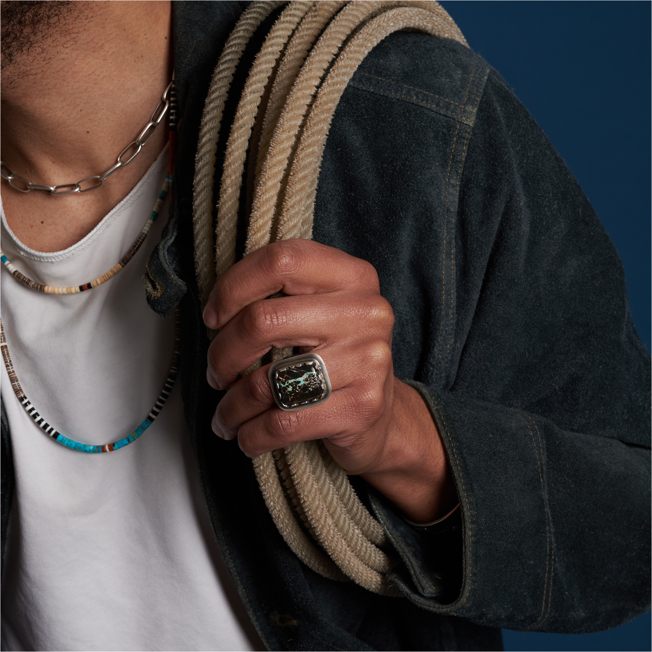 Turquoise and silver ring BA1785 - Harpo Paris