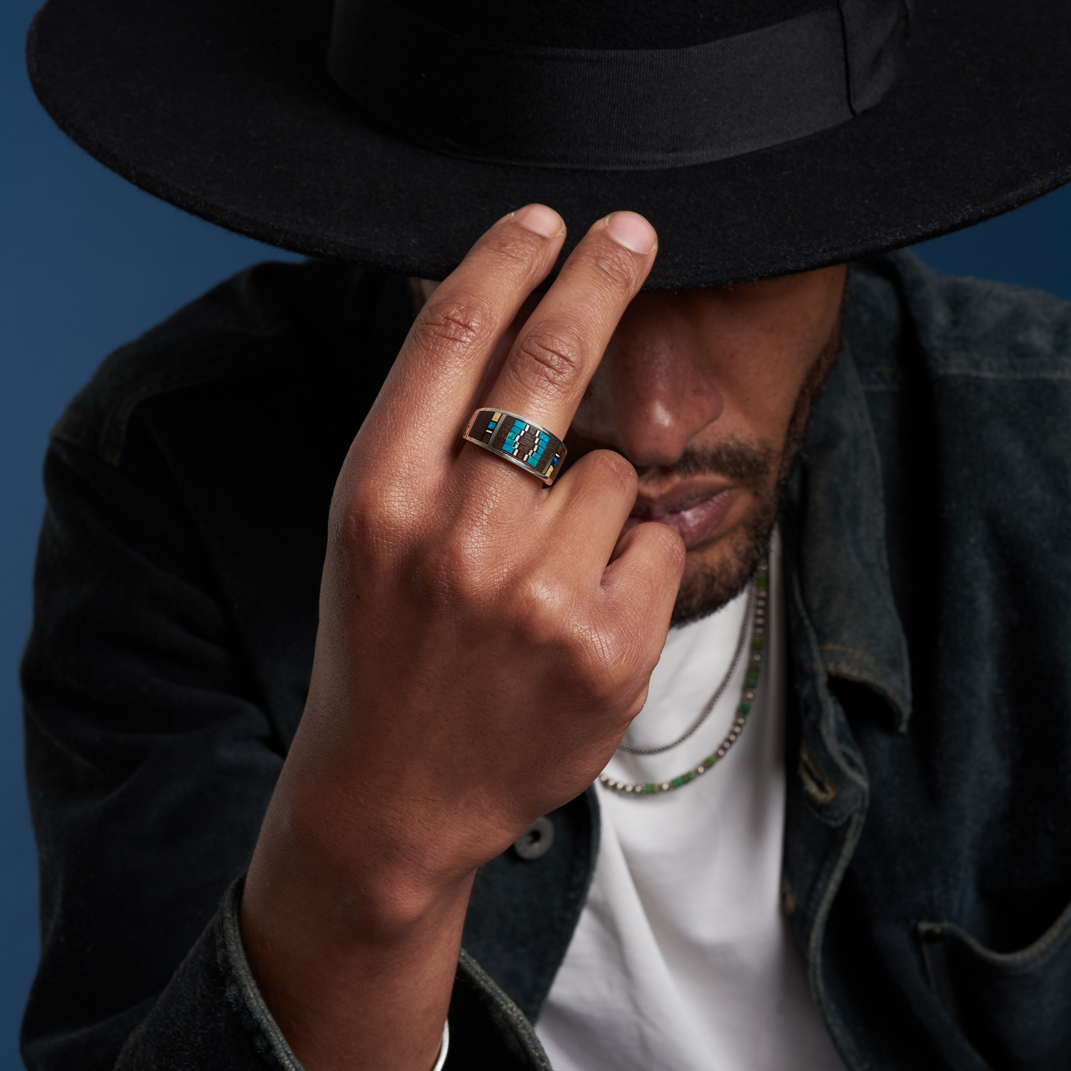 Inlay and silver ring BA1791 - Harpo Paris