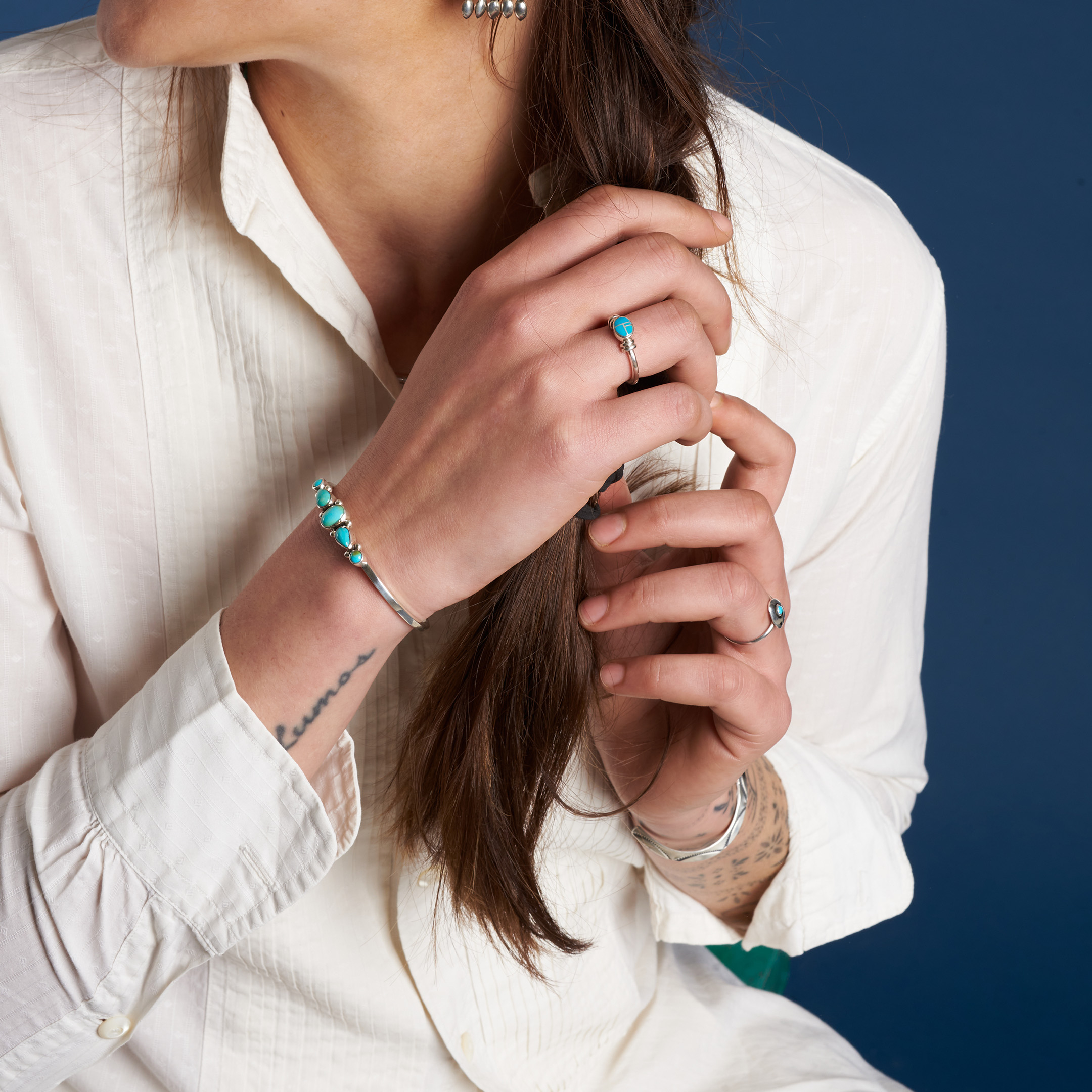 Turquoise and silver ring BA1811 - Harpo Paris