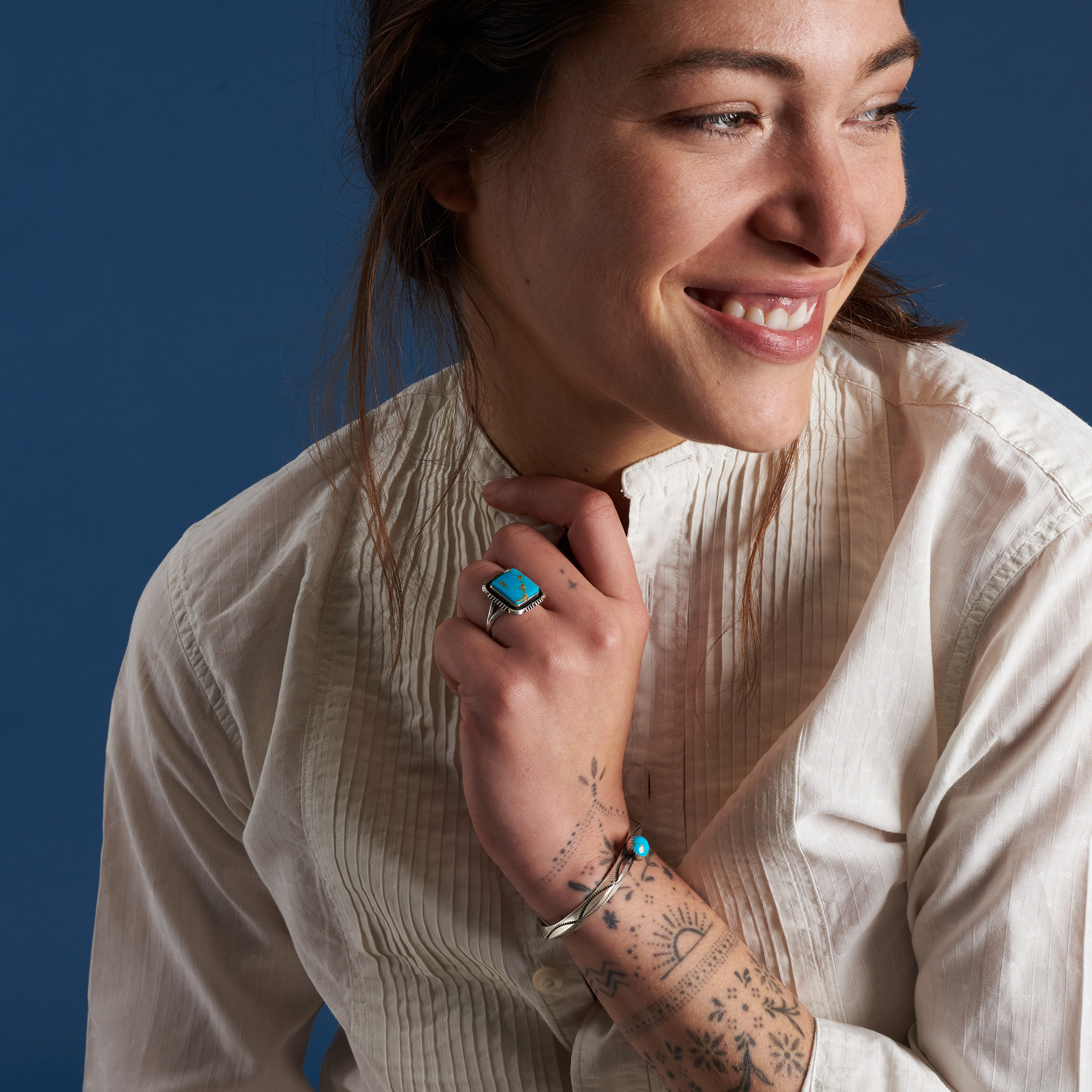 Turquoise and silver ring BA1816 - Harpo Paris
