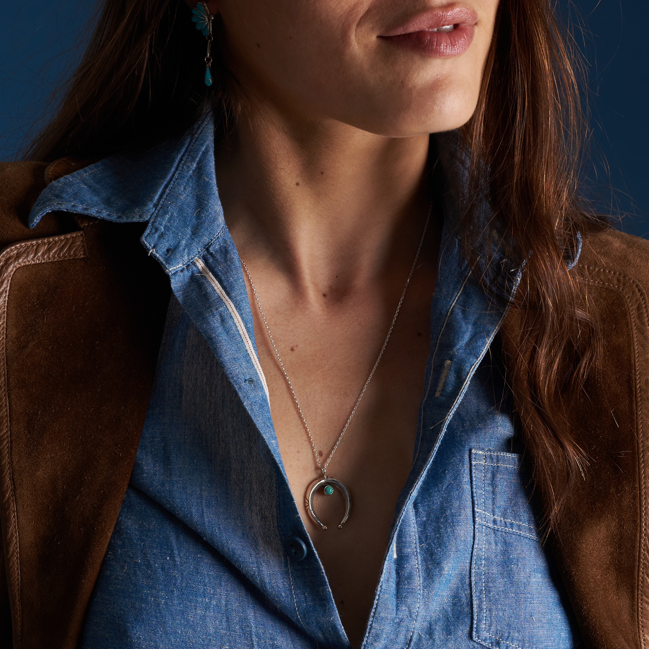 Turquoise and silver pendant PE669 - Harpo Paris