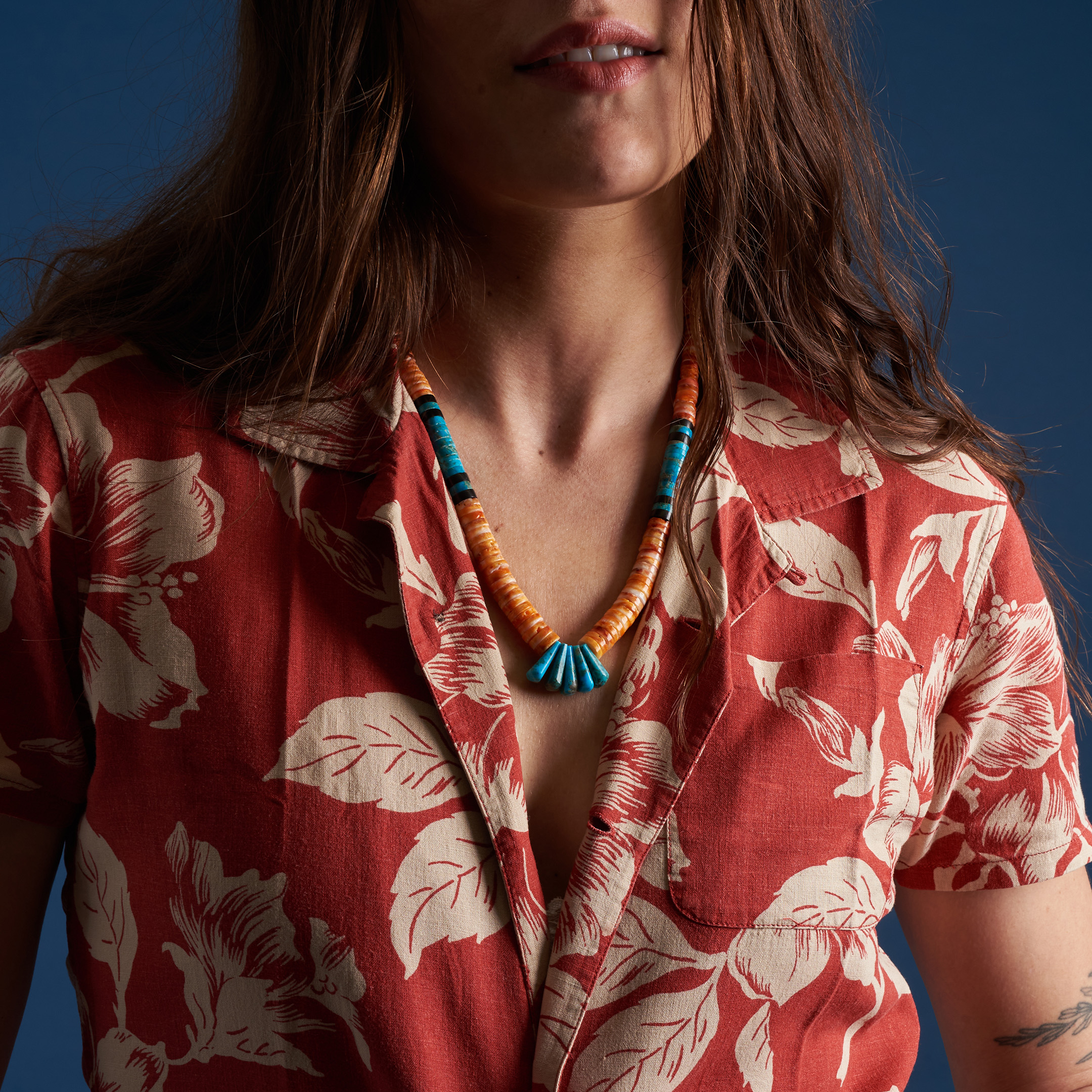 Harpo Paris necklace CO160 beads and corn heishi