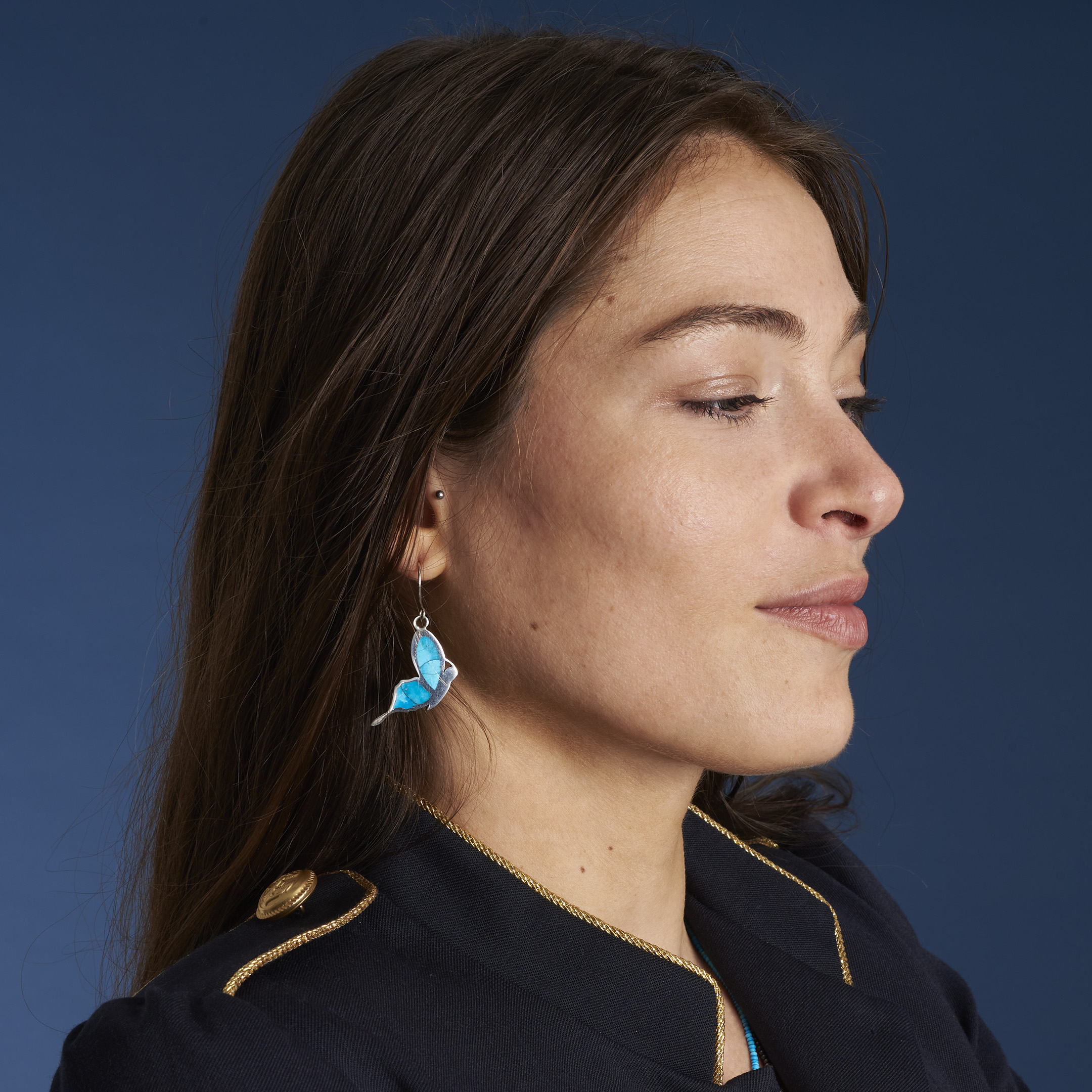 Boucles d'oreilles turquoise et argent BO505 - Harpo Paris