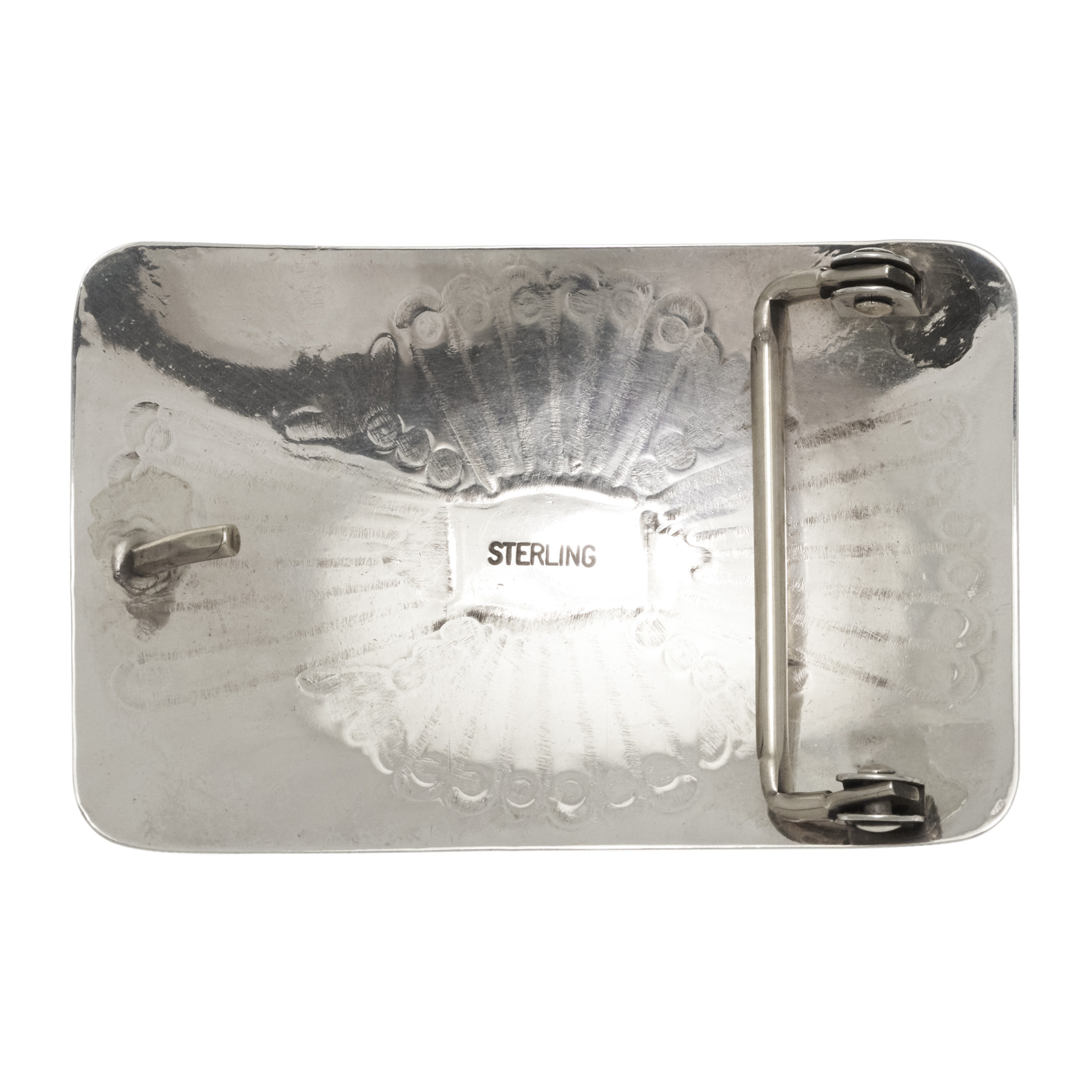 Turquoise and corail silver buckle BK95 - Harpo Paris