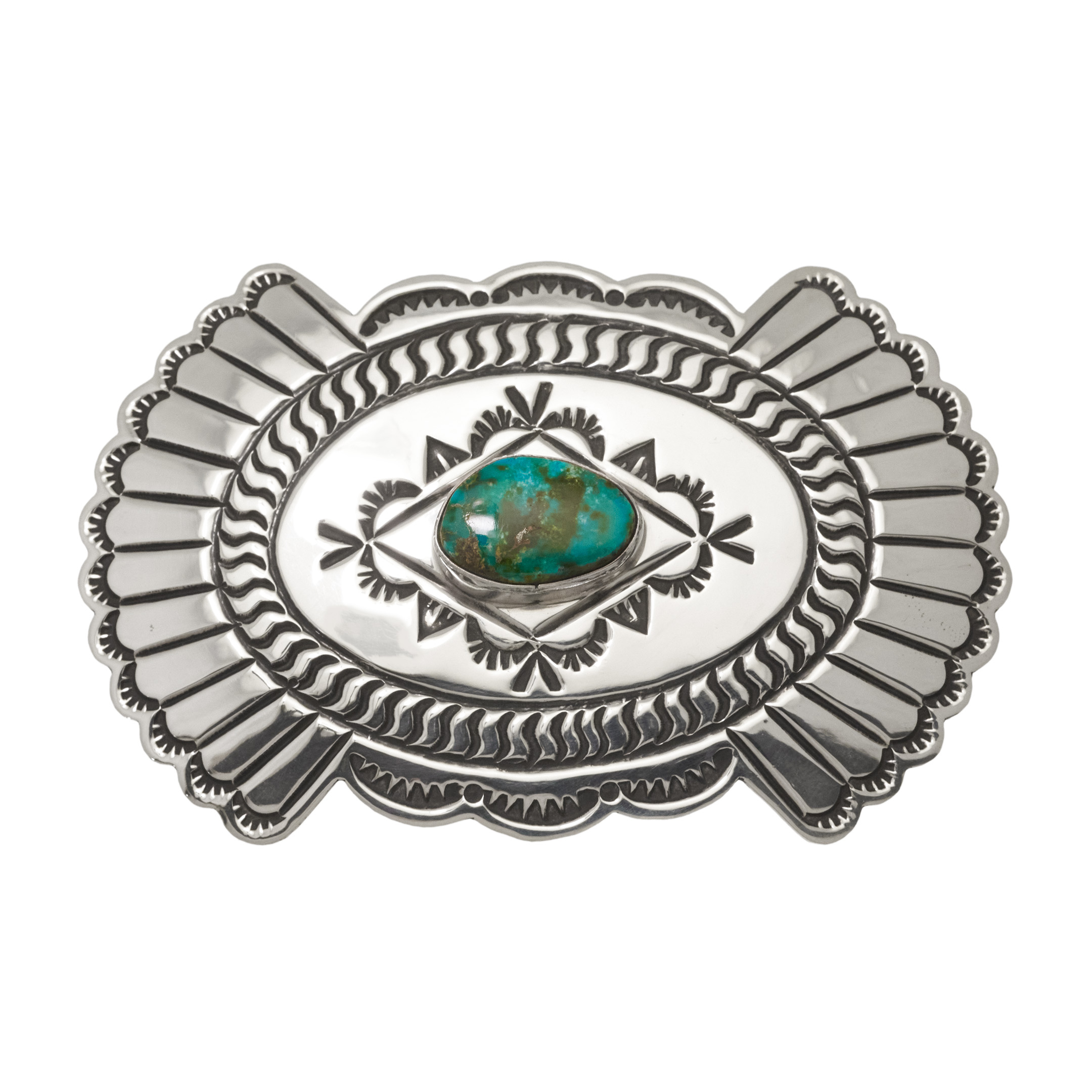 Turquoise and silver buckle BK96 - Harpo Paris