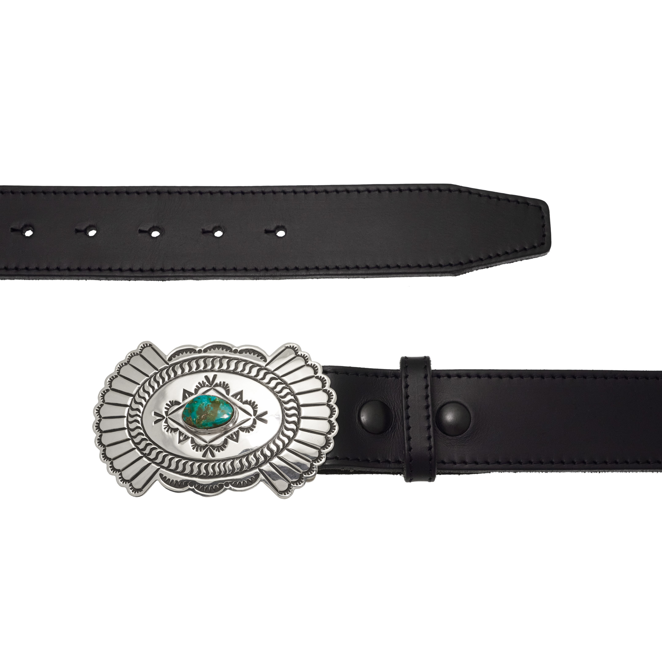 Turquoise and silver buckle BK96 - Harpo Paris