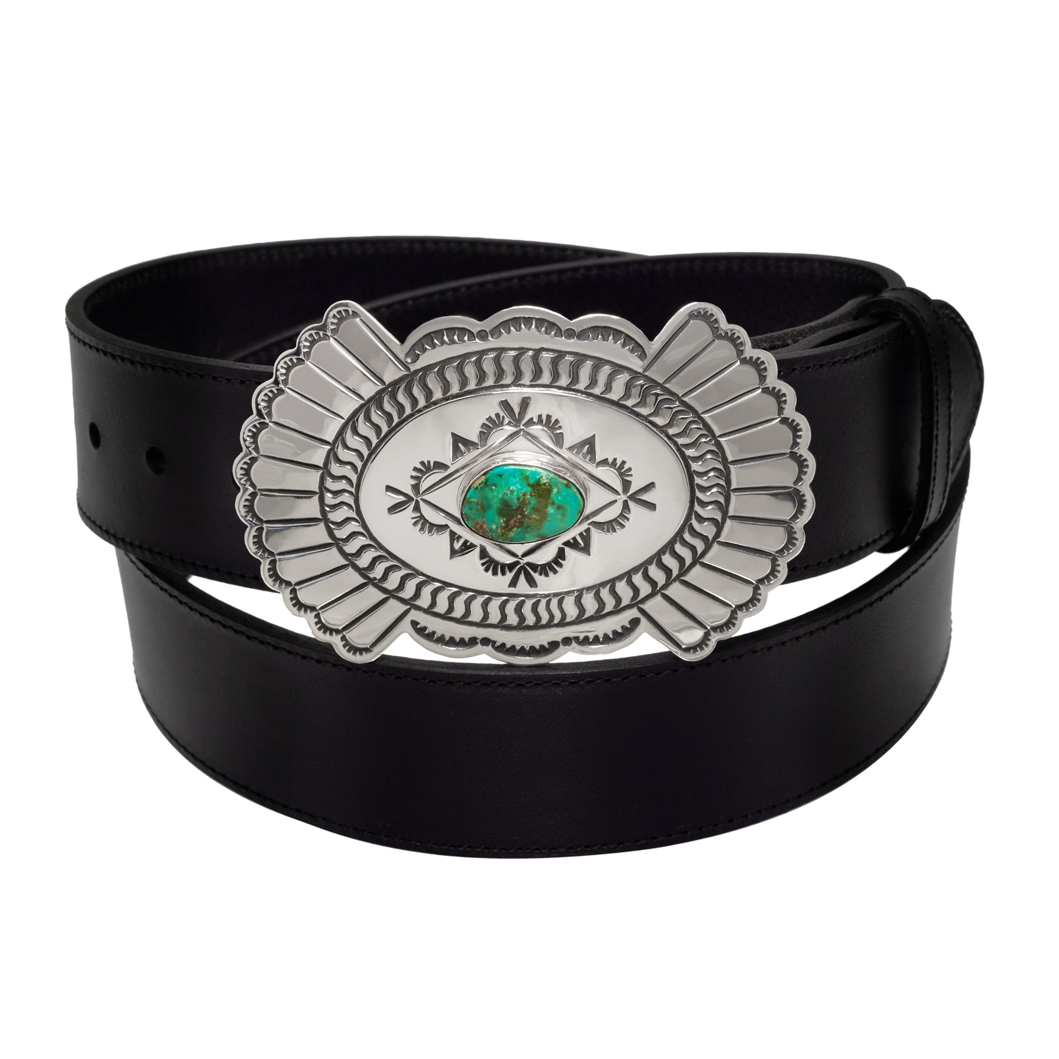 Turquoise and silver buckle BK96 - Harpo Paris