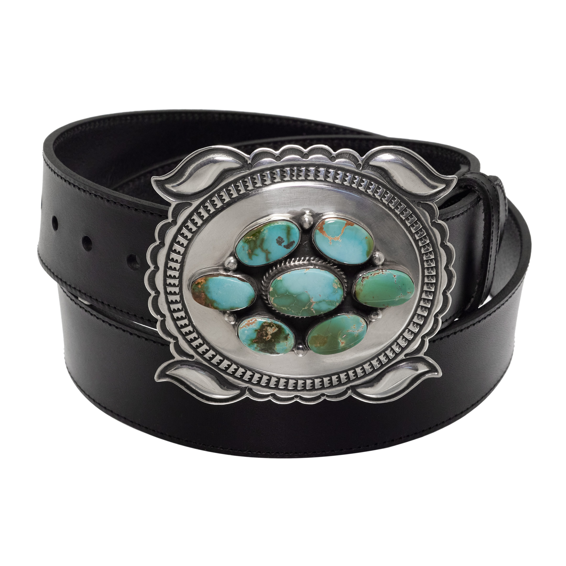 Turquoise and silver buckle BK100 - Harpo paris