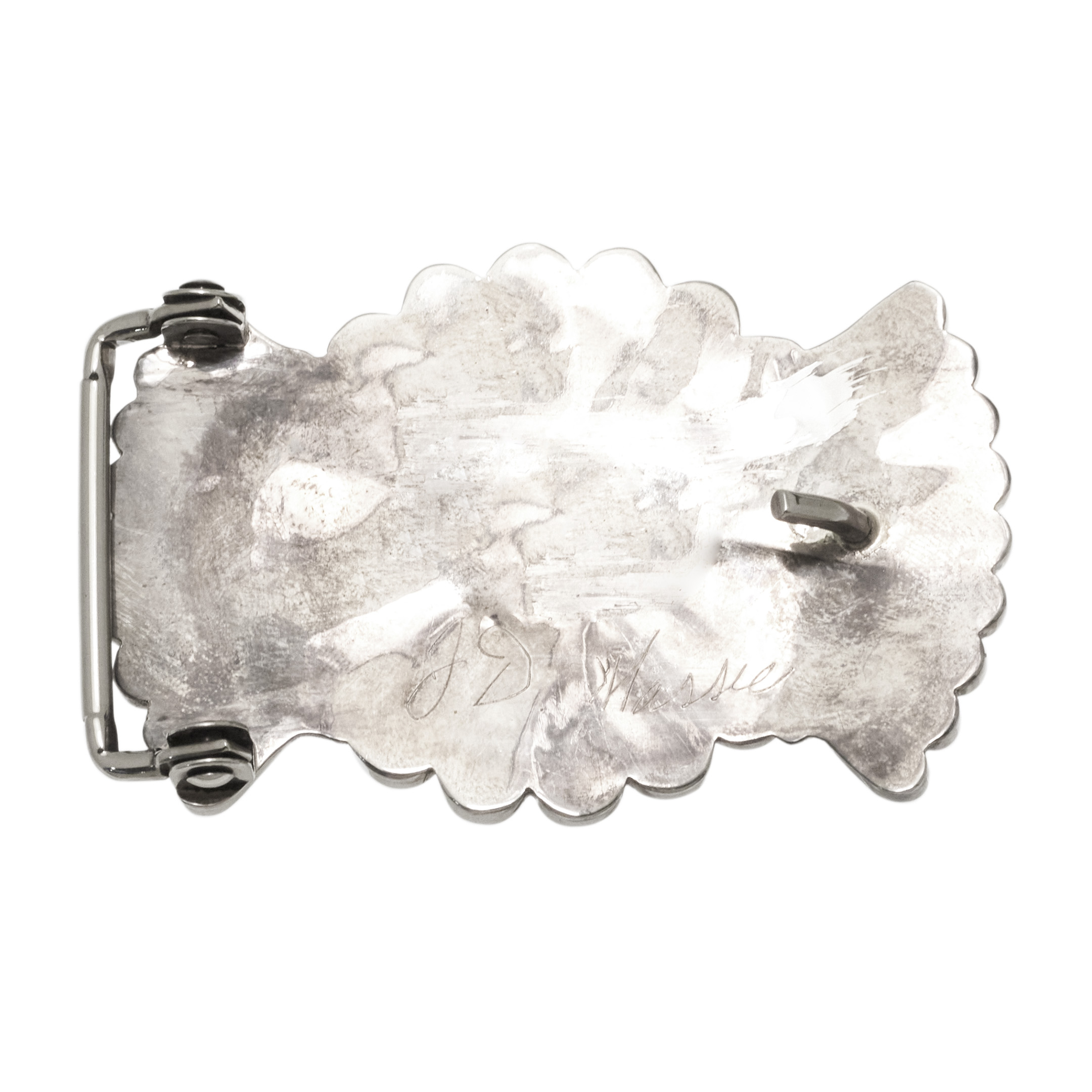 Boucle ceinture Zuni en marqueterie et argent BK104 - Harpo Paris